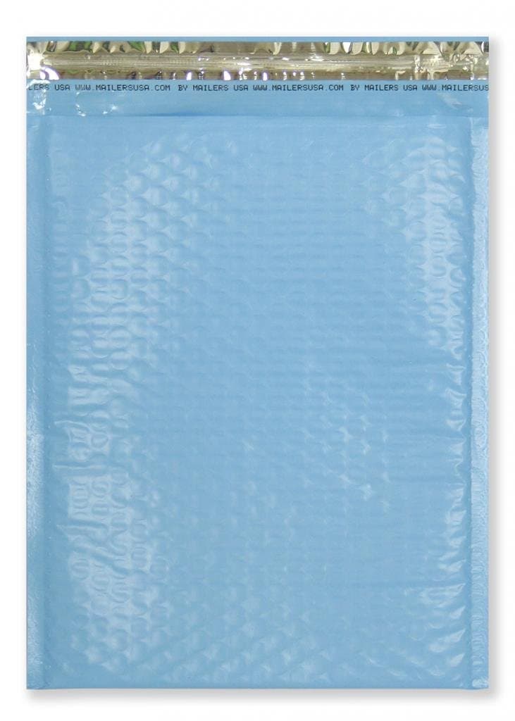 100 Size #5 10.25x15" Pastel Blue Padded Bubble Envelope Mailers - 11x15" OD