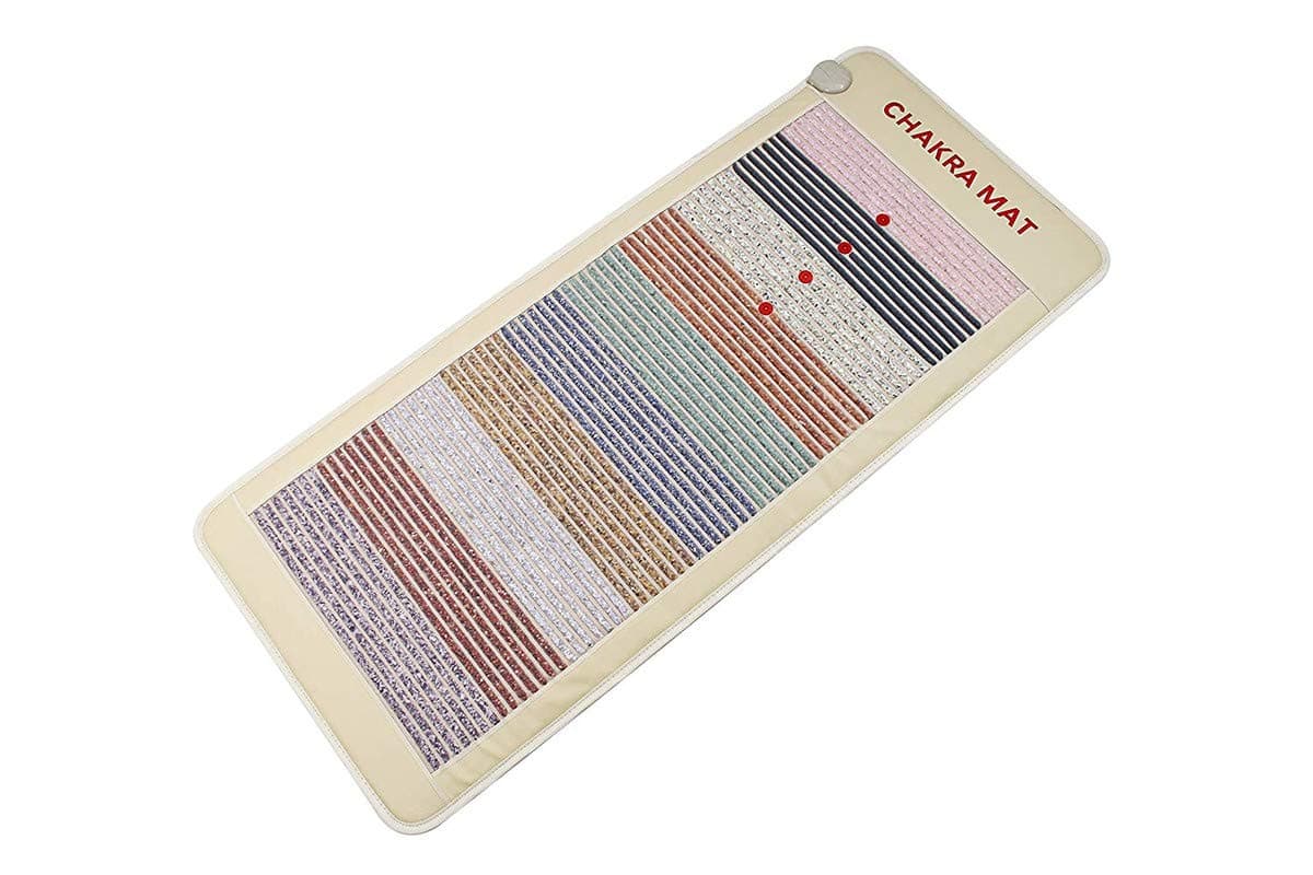 4beauty Infrared 10 Gem Crystal Chakra Heating Mat for Cleansing, Balancing Chakras, Deep Meditation, Pain Relief & Detoxification with Negative Ions, Photons & PEMF Full Size