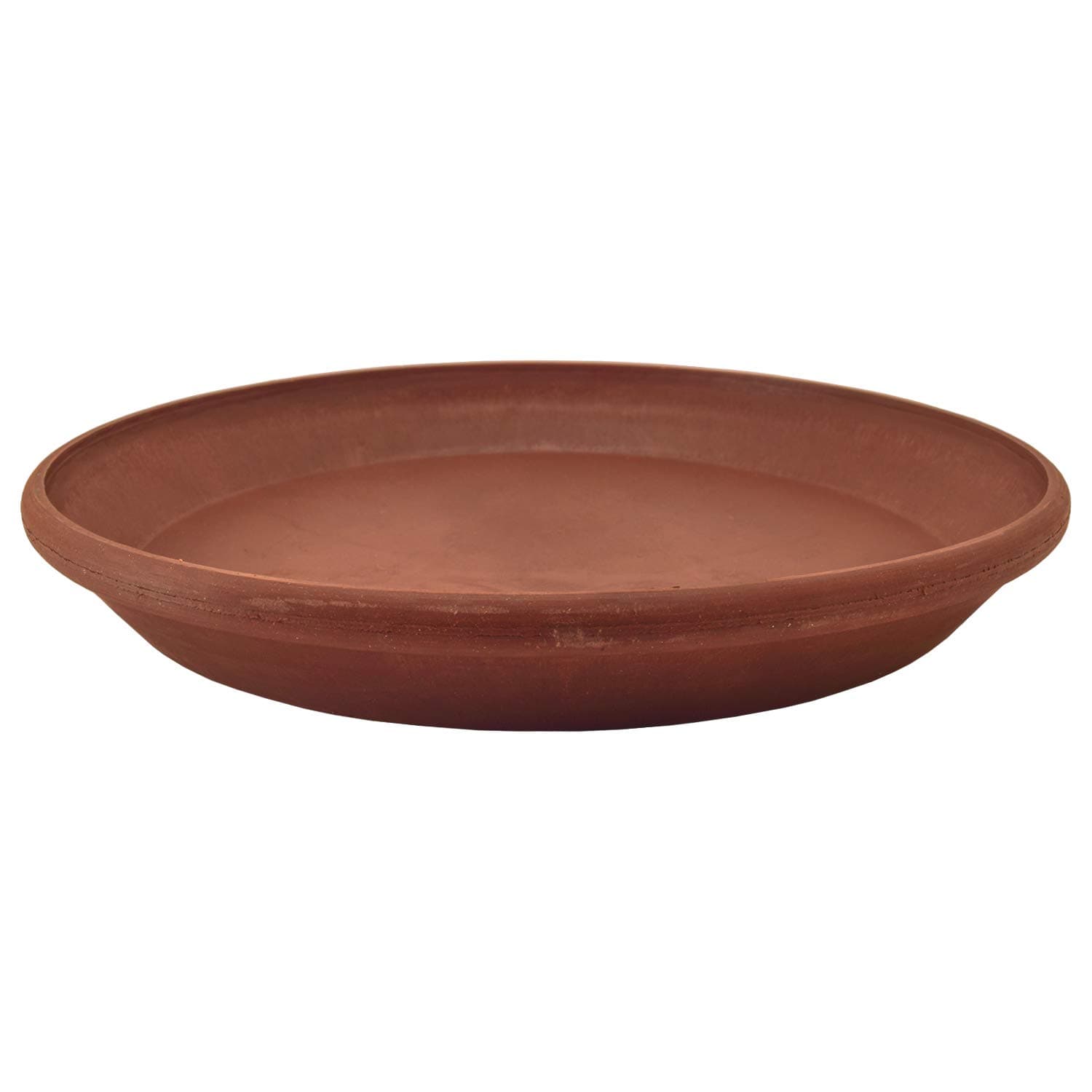 PSW Pot Collection AP35TC 14-inch Plastic/Stone/Wood Composite Plant Saucer Drip Tray – No Drainage Hole (Drillable), Indoor/Outer Water Tray, Terra Cotta Color