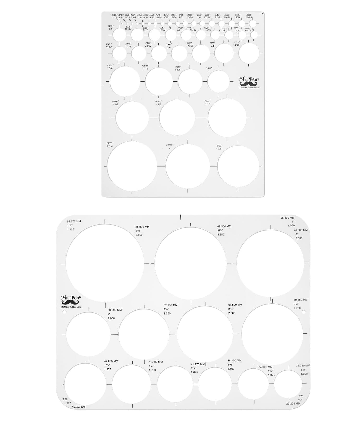 Mr. Pen- Circle Template, 2 Pcs, Large and Small Size, Stencil, Ruler, Templates for Drafting, Drawing, Tracers