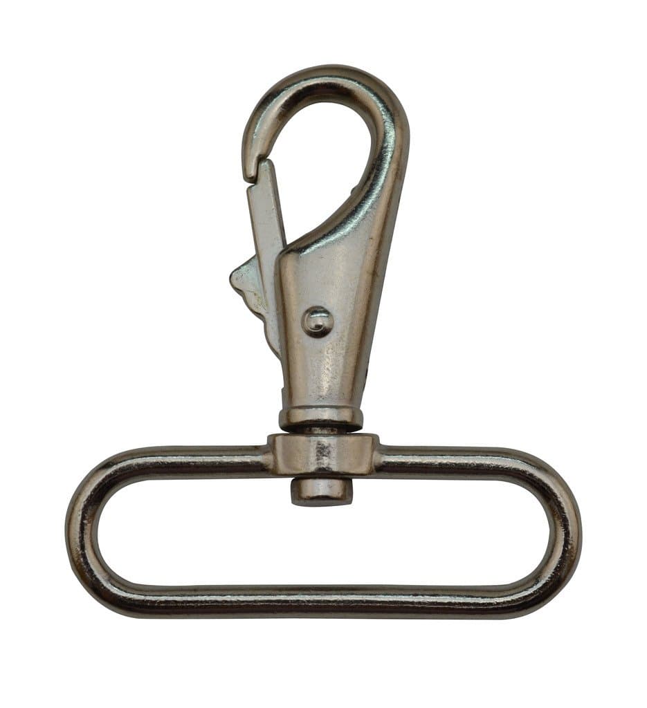 Tianbang Silvery 2" Inside Diameter Oval Ring Lobster Clasp Claw Swivel Eye Lobster Snap Clasp Hook for Strap Pack of 4