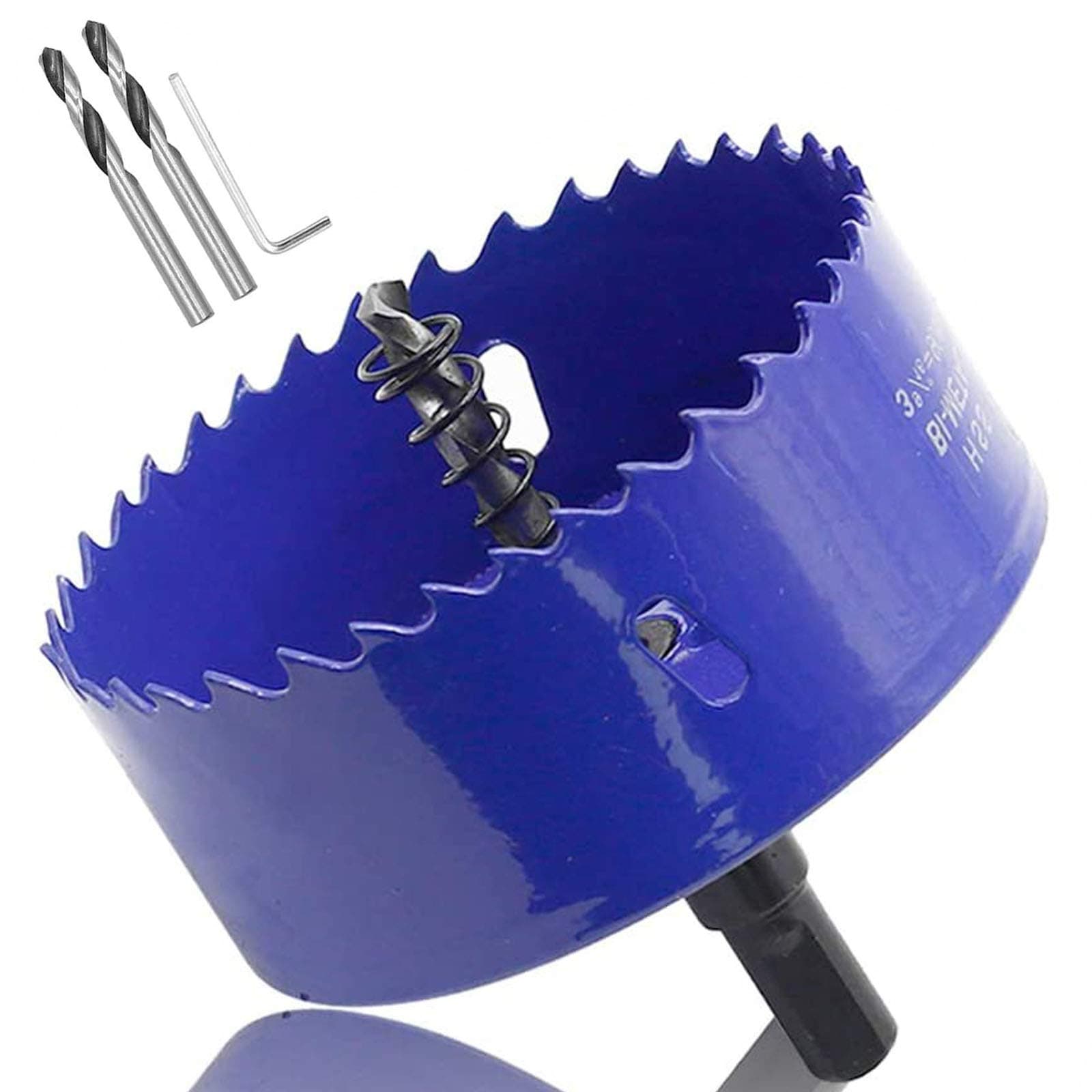 Luomorgo 3.5 inch 90mm Hole Saw, 1 1/4 inch Cutting Depth HSS Bi-Metal Hole Cutter with Hex Shank Drill Bit Adapter for Wood Cornhole Boards Plastic Drywall Fiberboard