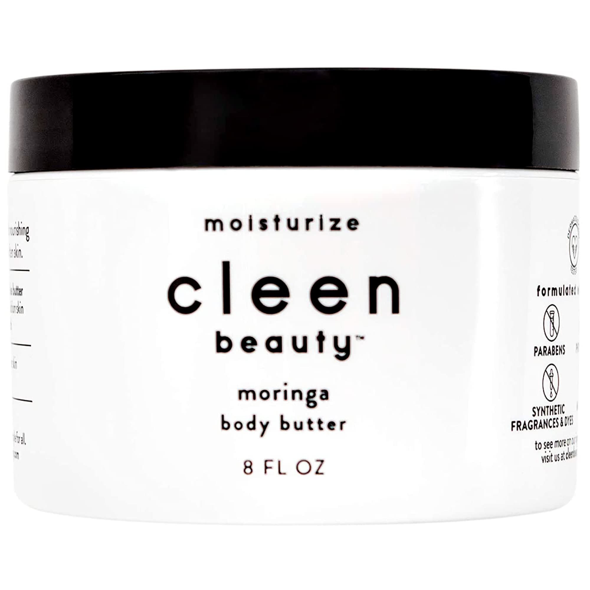 Cleen Beauty Moringa Body Butter | Nourishing Body Cream with Coconut Oil | Moisturizing Lotion for Dry Skin - 8 Fl Oz