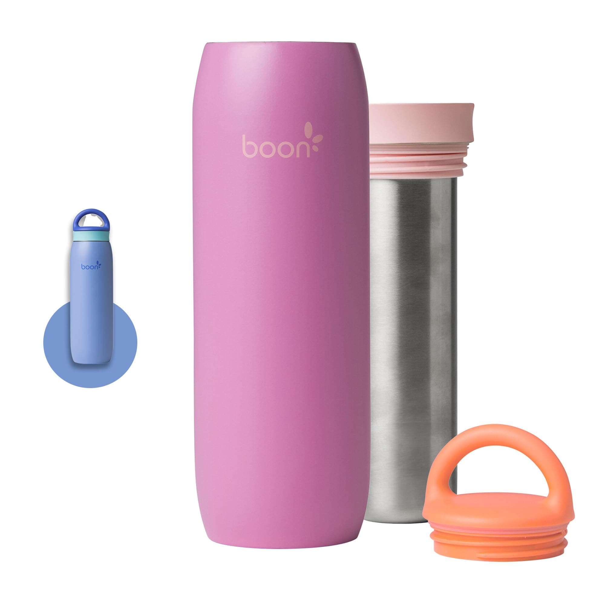 Boon Frosh Portable Breast Milk Chiller - Stainless Steel Cooler and Storage Container - Purple - Keeps Milk Cold for up to 17 Hours