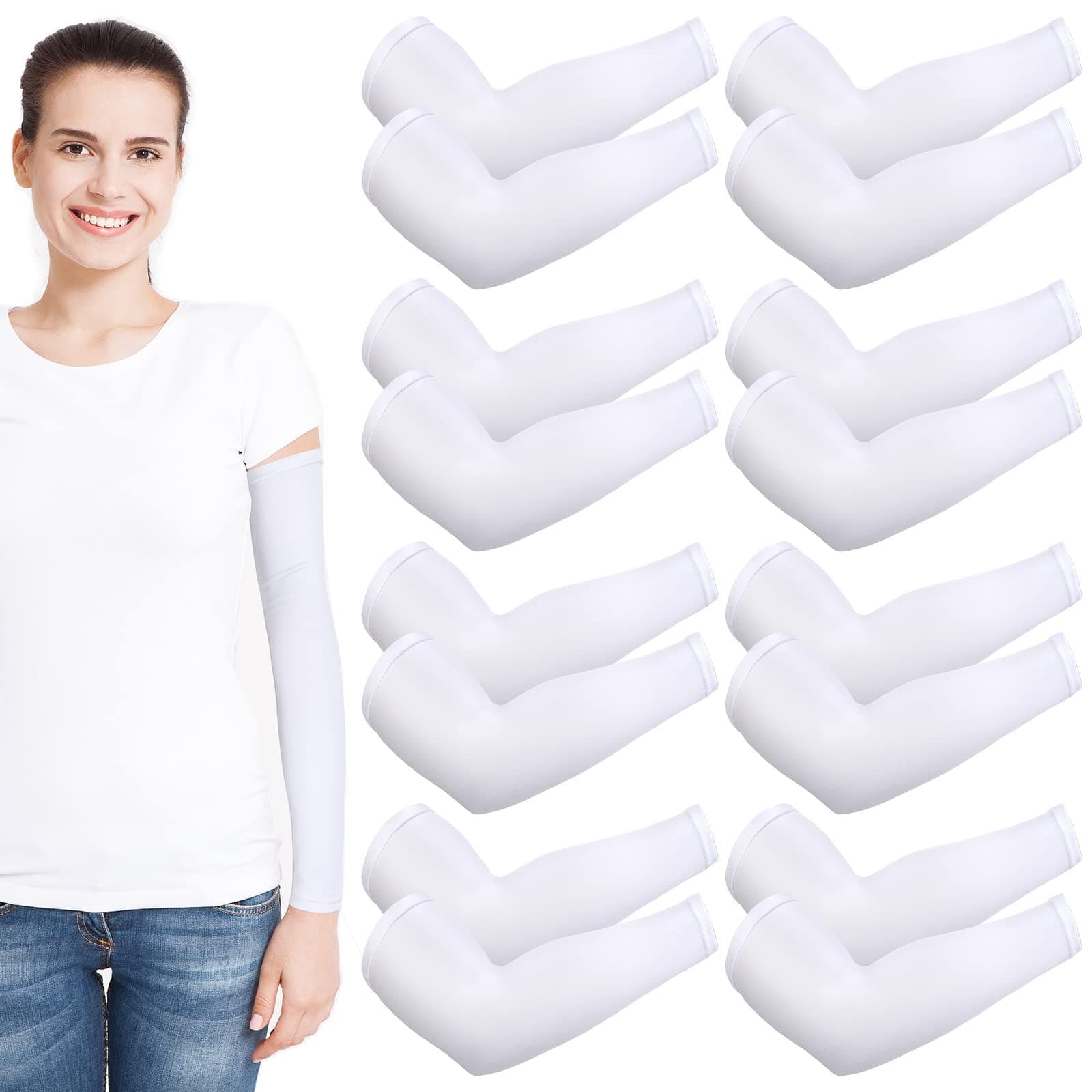 Eurzom 8 Pairs Eczema Sleeve for Adult and Teens Eczema Arm and Leg Sleeve for Women Men Elastic Sleeves Soft and Does Not Hurt The Skin Cooling UV Protection Sleeves Eczema Wet Wraps (Small)
