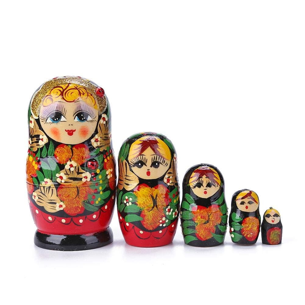 MOJ Matryoshka 1 Set Wooden Baby Toys Russian Nesting Dolls Matryoshka Dolls for Kids Children Christmas New Year Gift Home Decor Best Wishes nesting dolls (Color : 14)