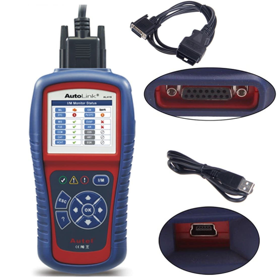 Autel AutoLink AL419 Color Screen OBDII/CAN Diagnostic Scanner with Code Tips & Multilingual Menu Free Update Online