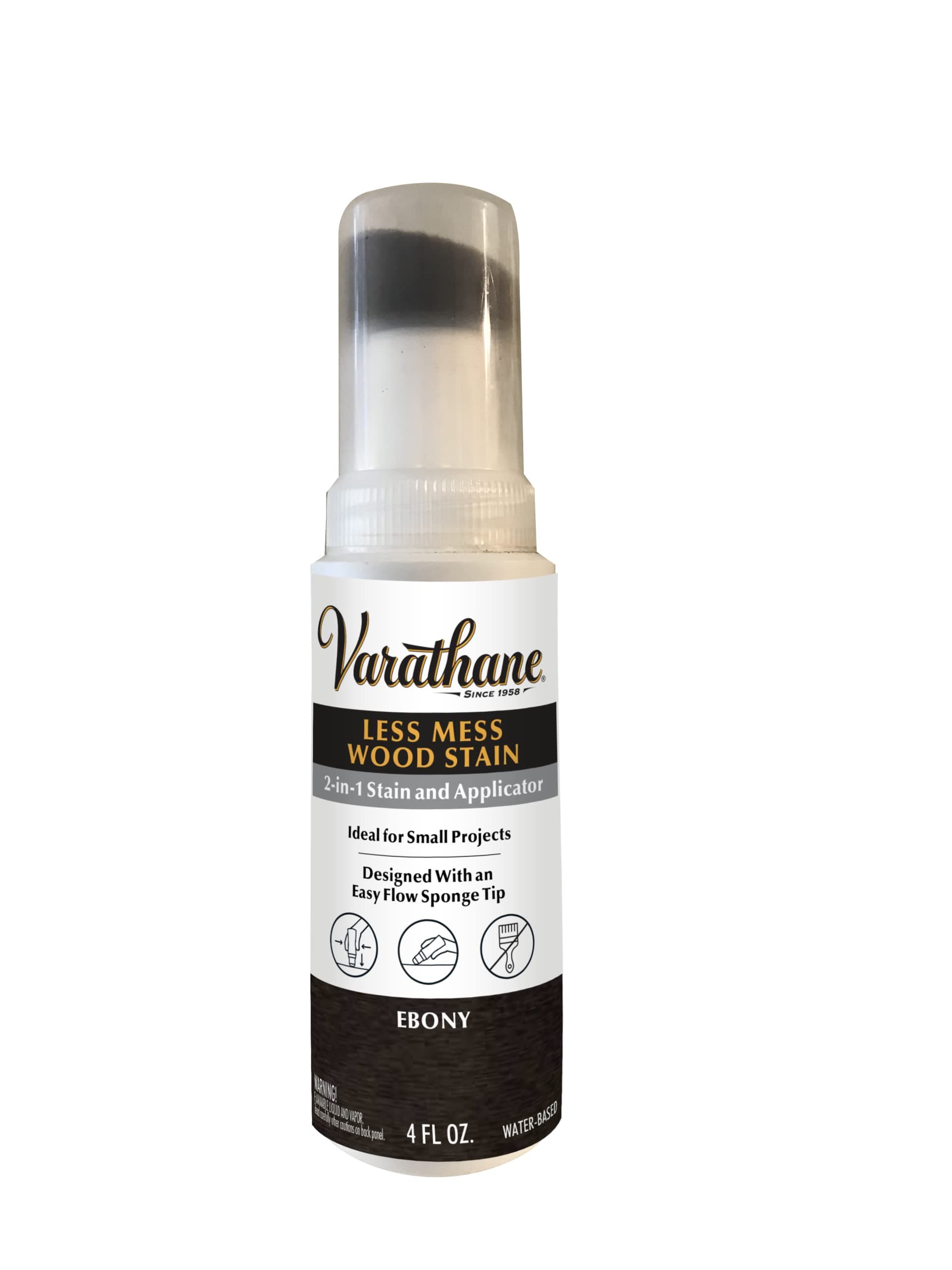 368031 Less Mess Wood Stain and Applicator, 4 oz, Ebony