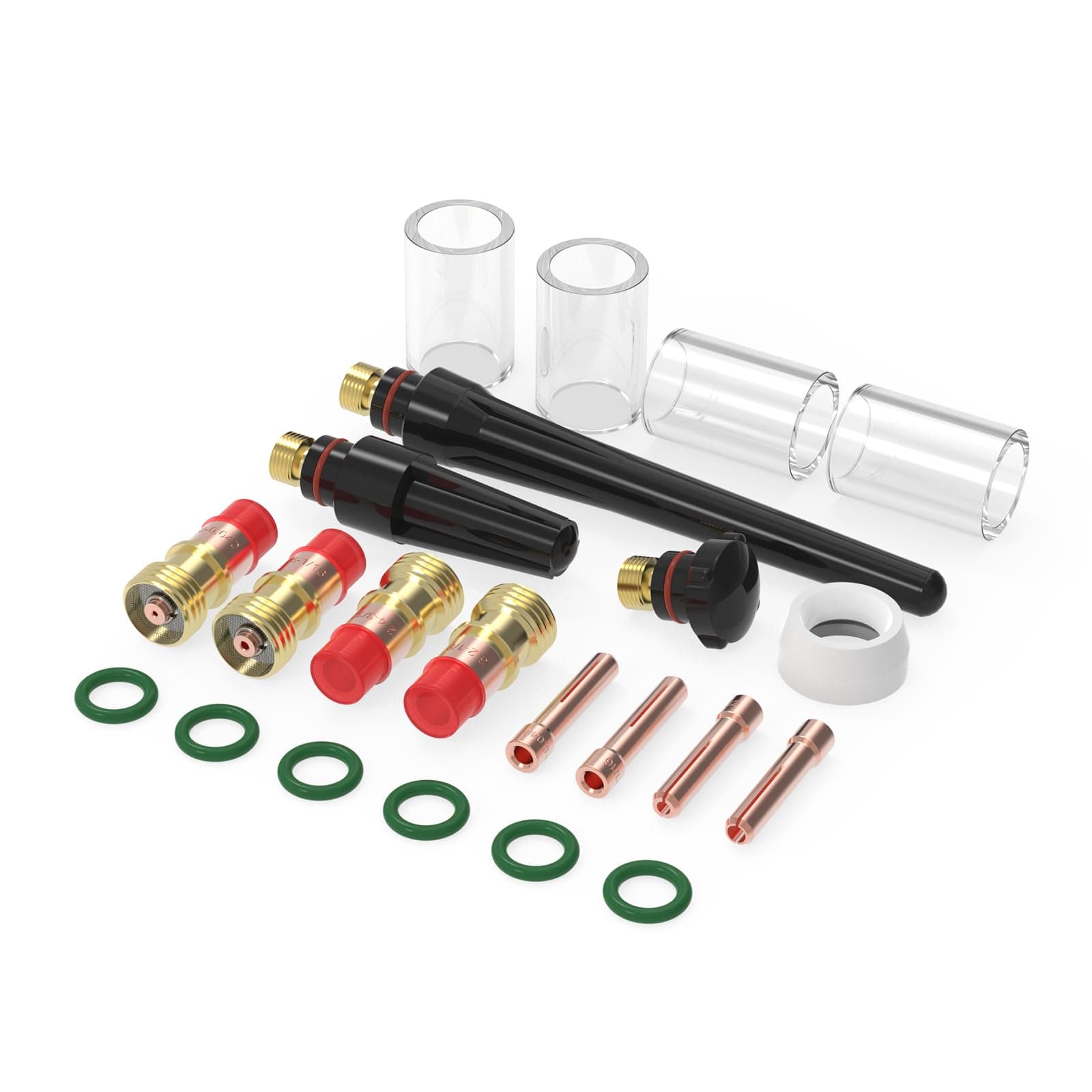 YESWELDER 22PCS TIG Welding Torch Stubby Gas Lens #10 Pyrex Glass Cup Kit For WP-17/18/26
