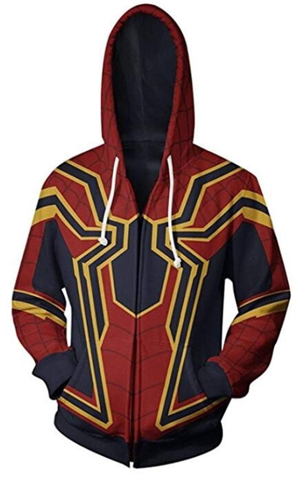 Laszweig Unisex Superhero Cosplay Costume Cotton Fleece Hoodie Jacket with Zipper