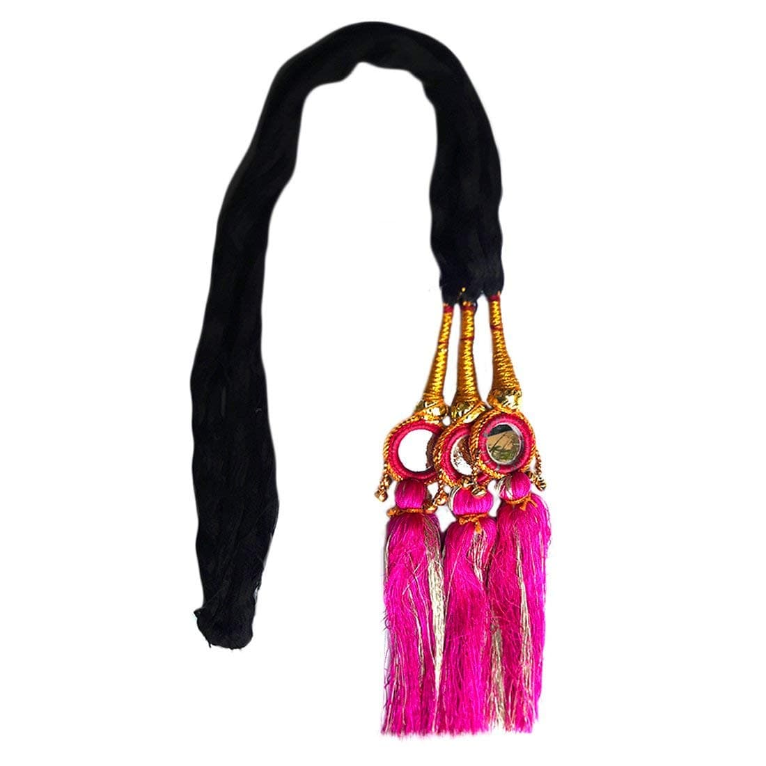 Paradise® Hair Paranda/Parandi For Women And Girls Braids Extensions For Women And Girls/Hair Choti For Women (Magenta), 1 count (Pack of 1), Cotton