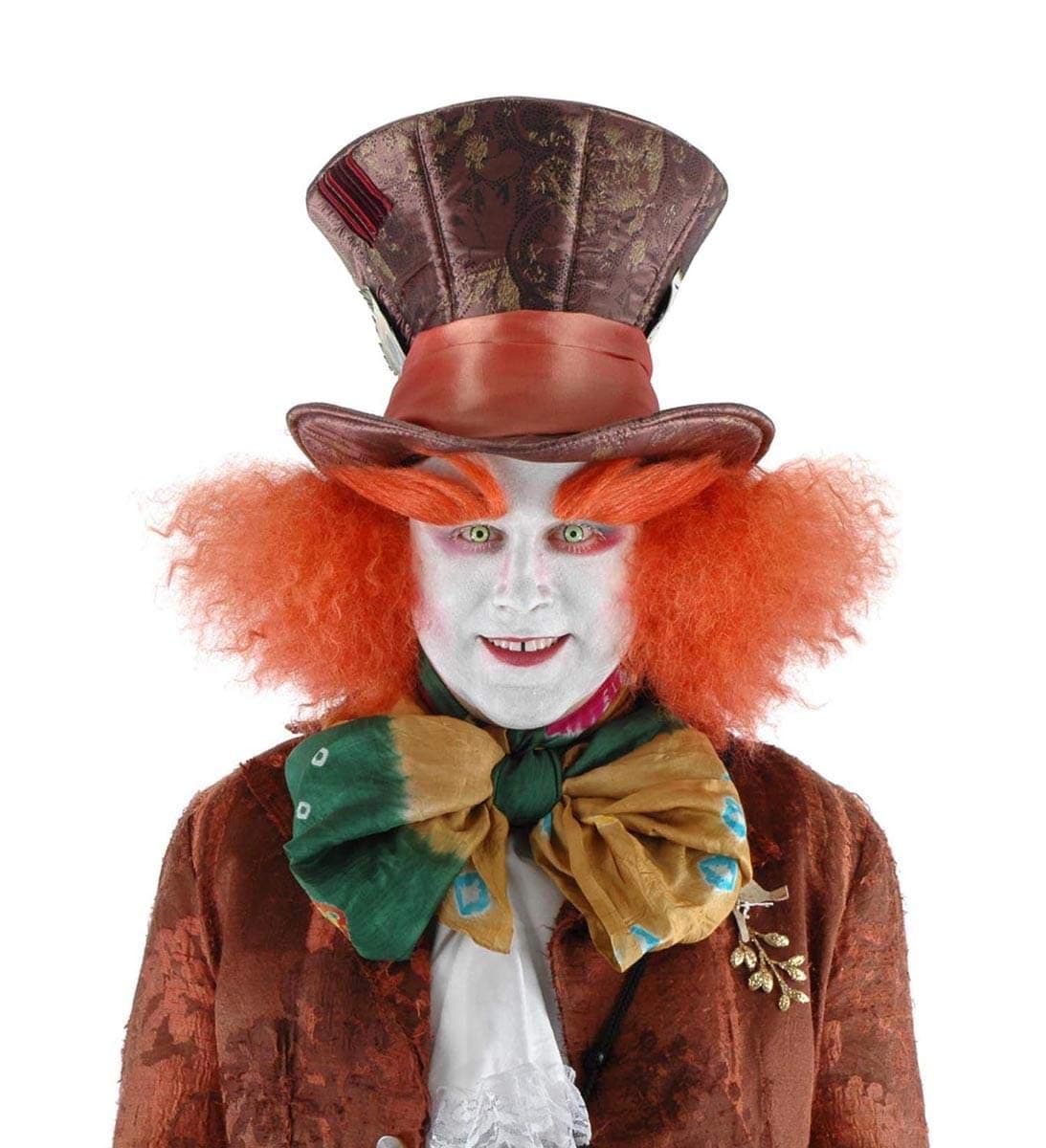 Mad Hatter Eyebrows - Self-Adhesive Orange Synthetic Hair for Cosplay and Costumes