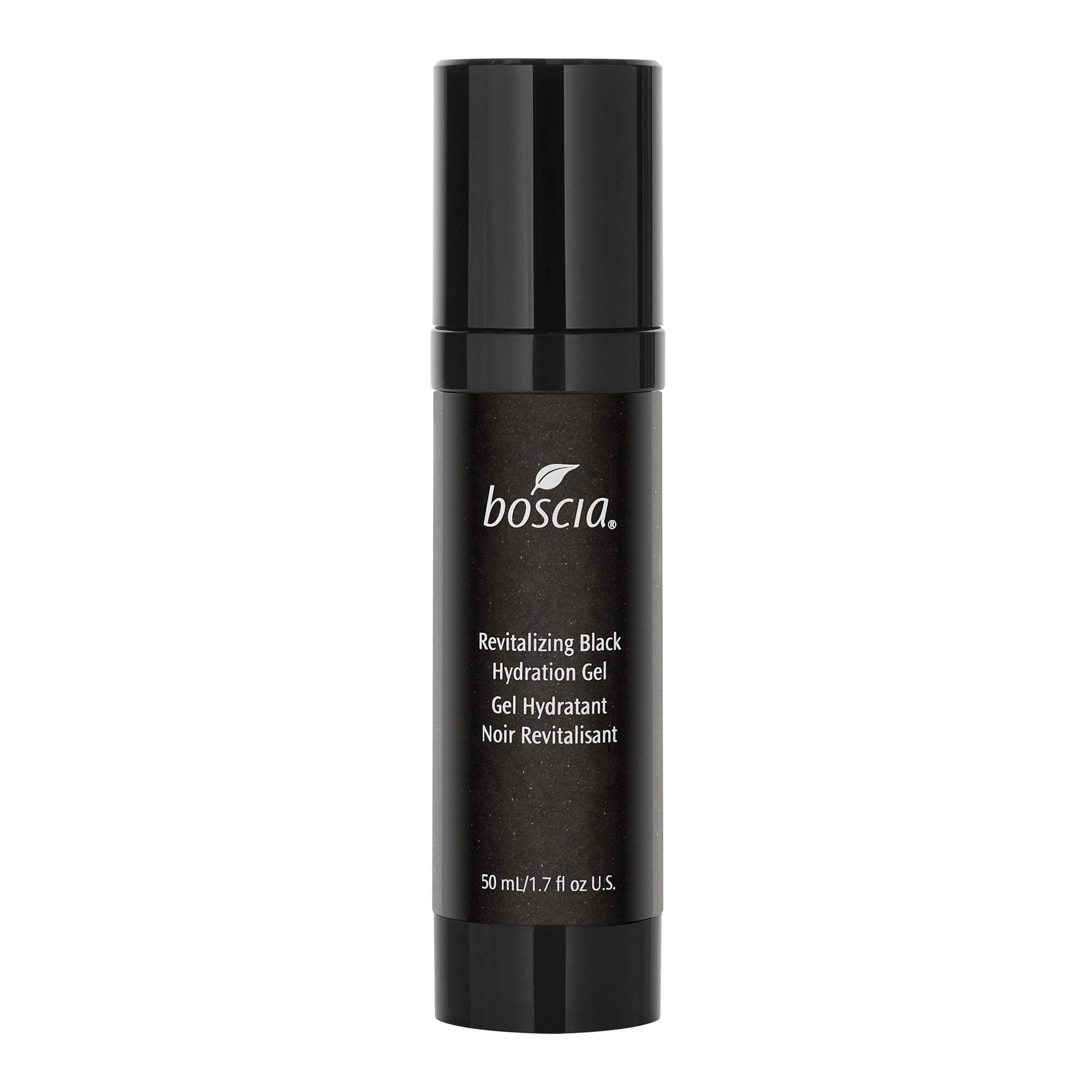 BOSCIA Revitalizing Black Charcoal and Vitamin C Daily Hydration Gel Face Moisturizer, Vegan, Cruelty Free, Natural & Clean Skincare, 1.7 Fl Oz