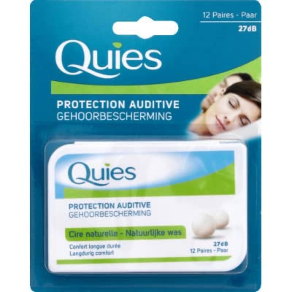 Quies Natural Wax Earplugs, 12 Pairs