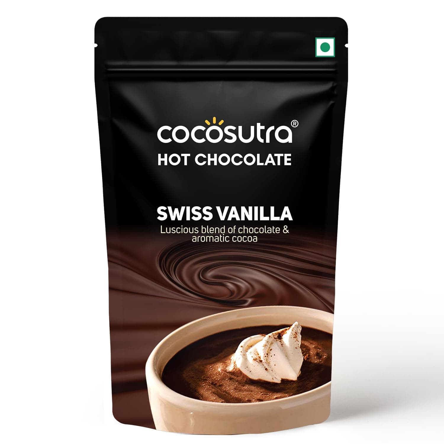 COCOSUTRA Swiss Vanilla Hot Chocolate Mix | Enjoy hot or cold | 100 g | Gluten Free Drinking Chocolate Powder | No Preservatives | Ready in 2 Minutes | Serves 5 Cups