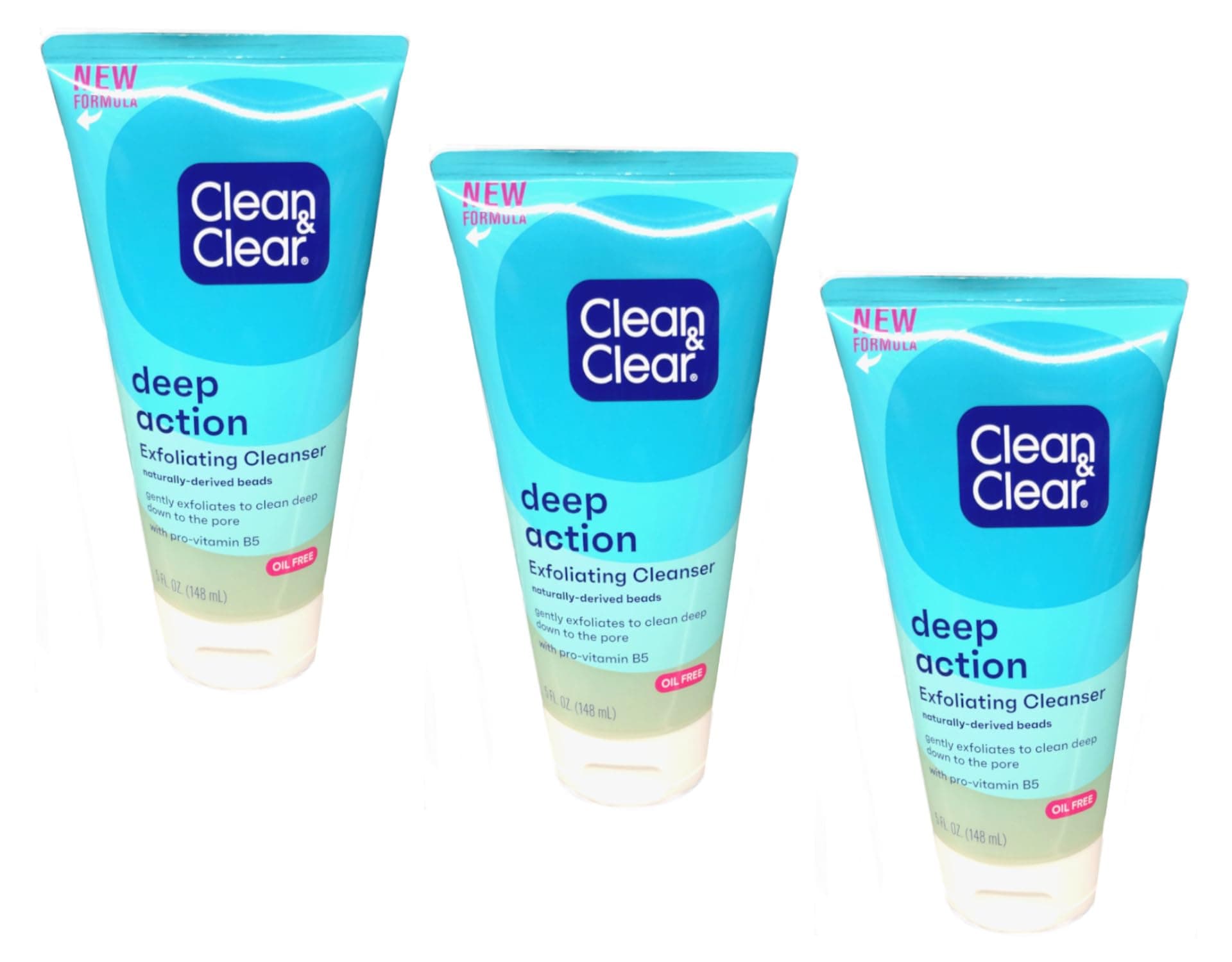 Clean & Clear Deep Action Exfoliating Scrub Oil-Free 5 Ounce (Pack of 2)