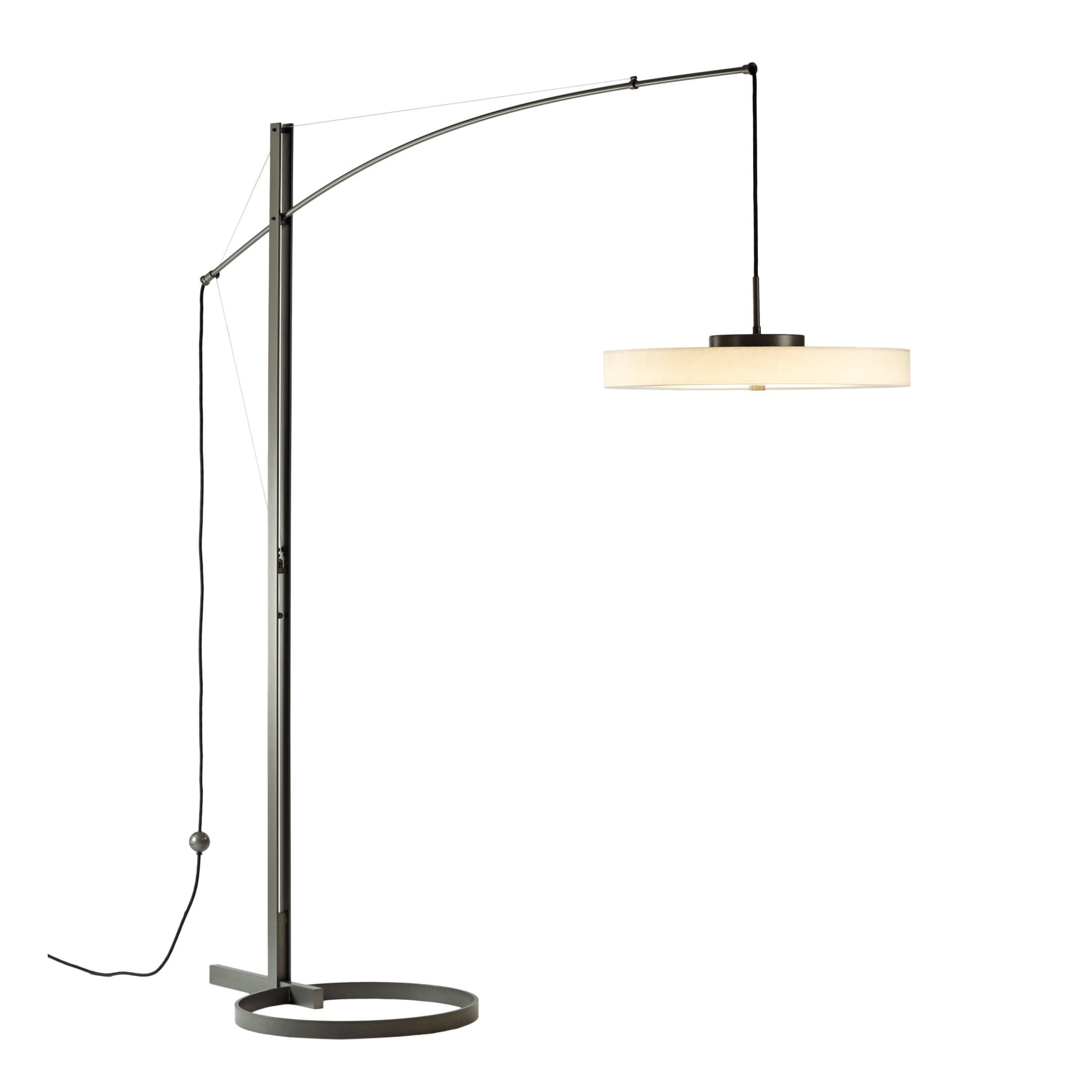 234510-1011 Disq Arc LED Floor Lamp, Black Finish, Spun Frost