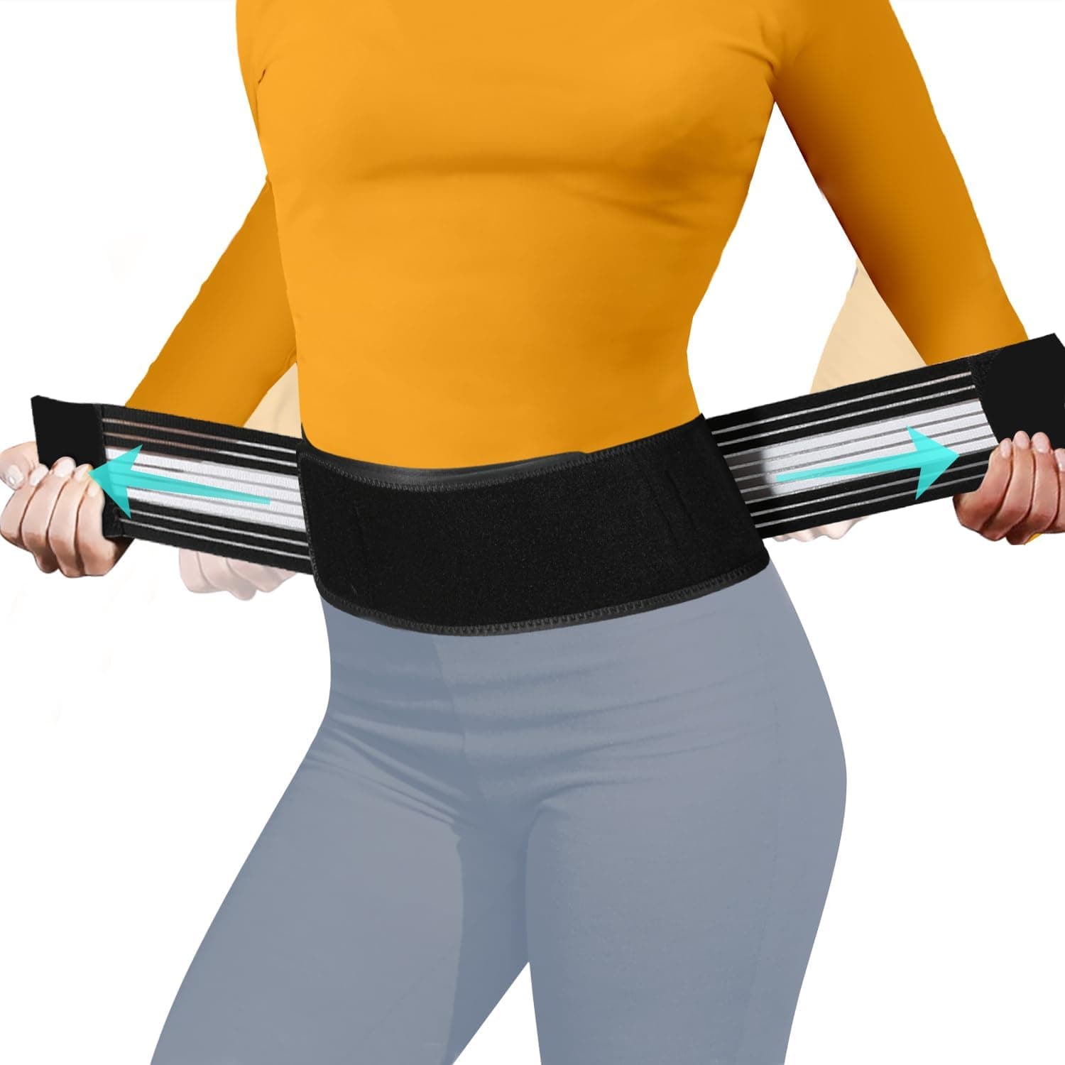 Lightweight Back Brace for Lower Back Pain Under Clothes - Relief from Sciatica, Hip and Spine Pain - Breathable & Adjustable Lumbar Support Belt for Home, Work and Exercise - Suitable for Women&Men,