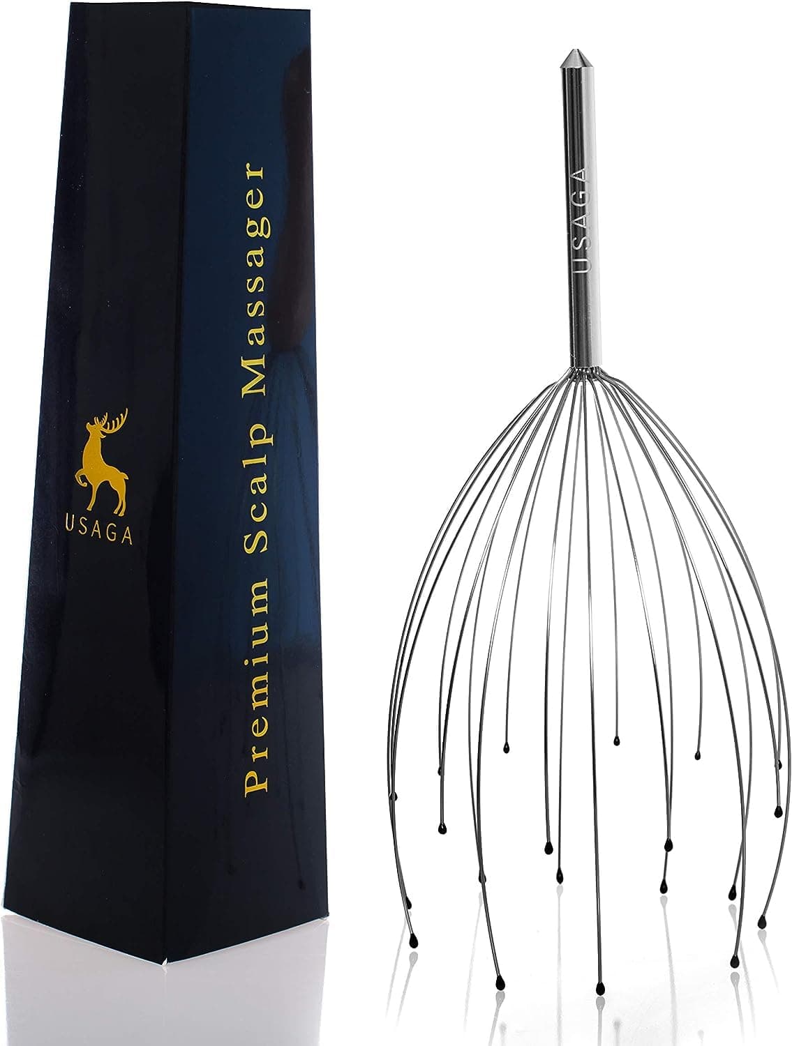 Head Massager Scalp Massager 20 Fingers Head Scratcher for Scalp Body Relaxing (Silvery)