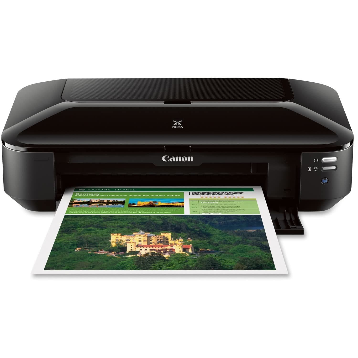 Canon PIXMA iX6820 Colour 9600 x 2400DPI Wi-Fi Black - inkjet printers (9600 x 2400 DPI, Ethernet, USB, Wireless LAN, Windows 7 Enterprise, Windows 7 Enterprise x64, Windows 7 Home Basic, Windows 7 Home Basic x64, Wind, Mac OS X 10.6 Snow Leopard, Mac OS X 10.7 Lion, Mac OS X 10.8 Mountain Lion, Mac OS X 10.9 Mavericks, 4x6,5x7,8x10", IEEE 802.11b, IEEE 802.11g, IEEE 802.11n)