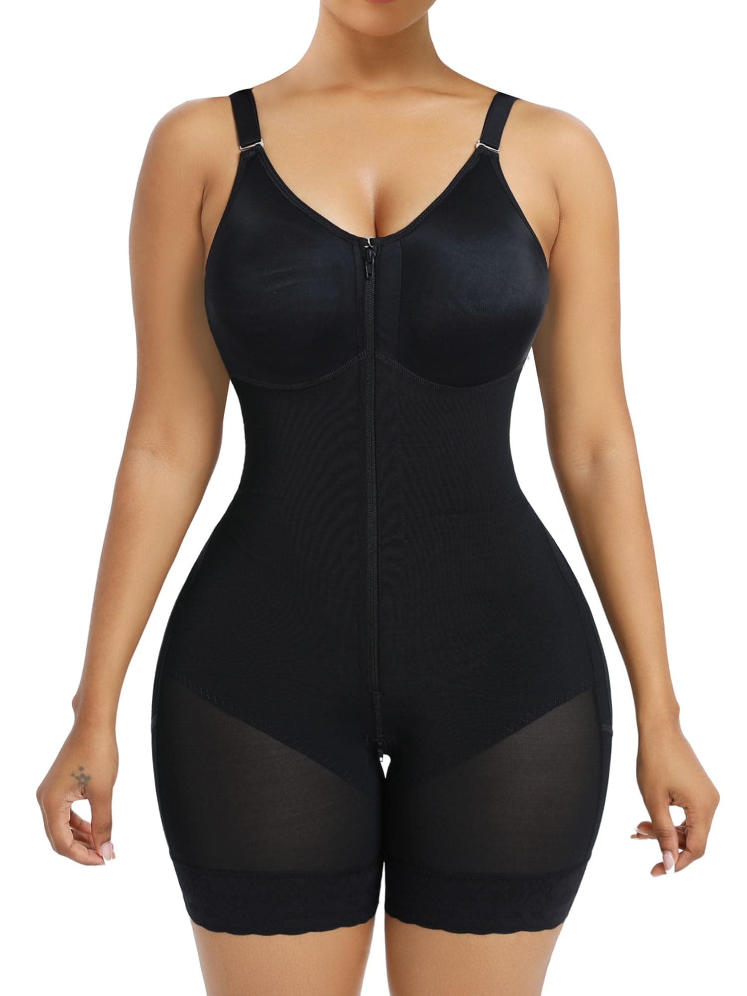 Fajas Colombianas Postpartum Shapewear for Women Tummy Control Butt Lifter Body Shaper with Zipper Crotch