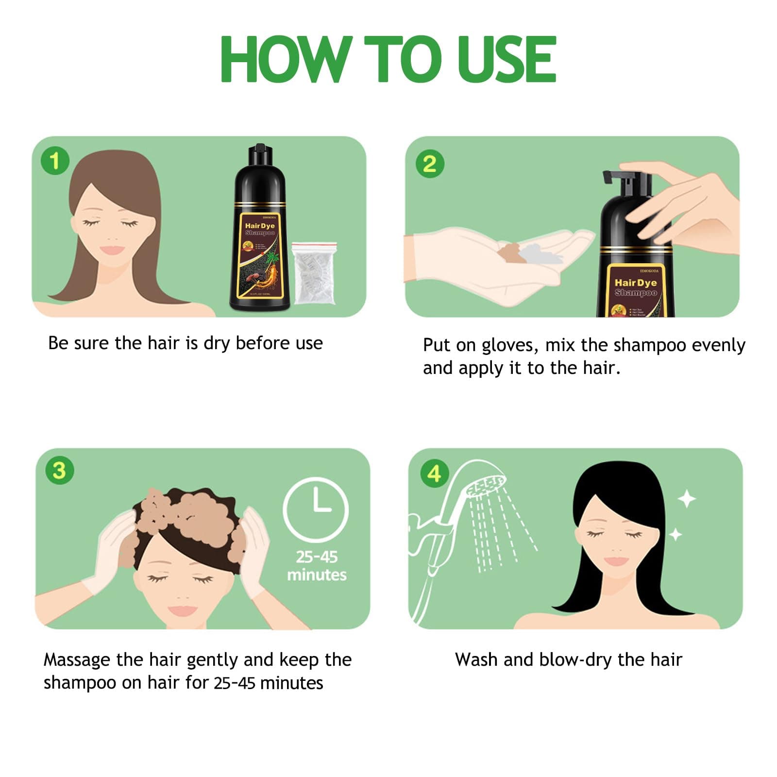 Hair Dye Shampoo 3 in 1, Blonde Brown Hair Dye 16.9 FL Oz, Blonde Brown Hair Shampoo, Semi-Permanent Hair Dye Shampoo, Lasts 30 Days Hair Color Shampoo (Blonde Brown)