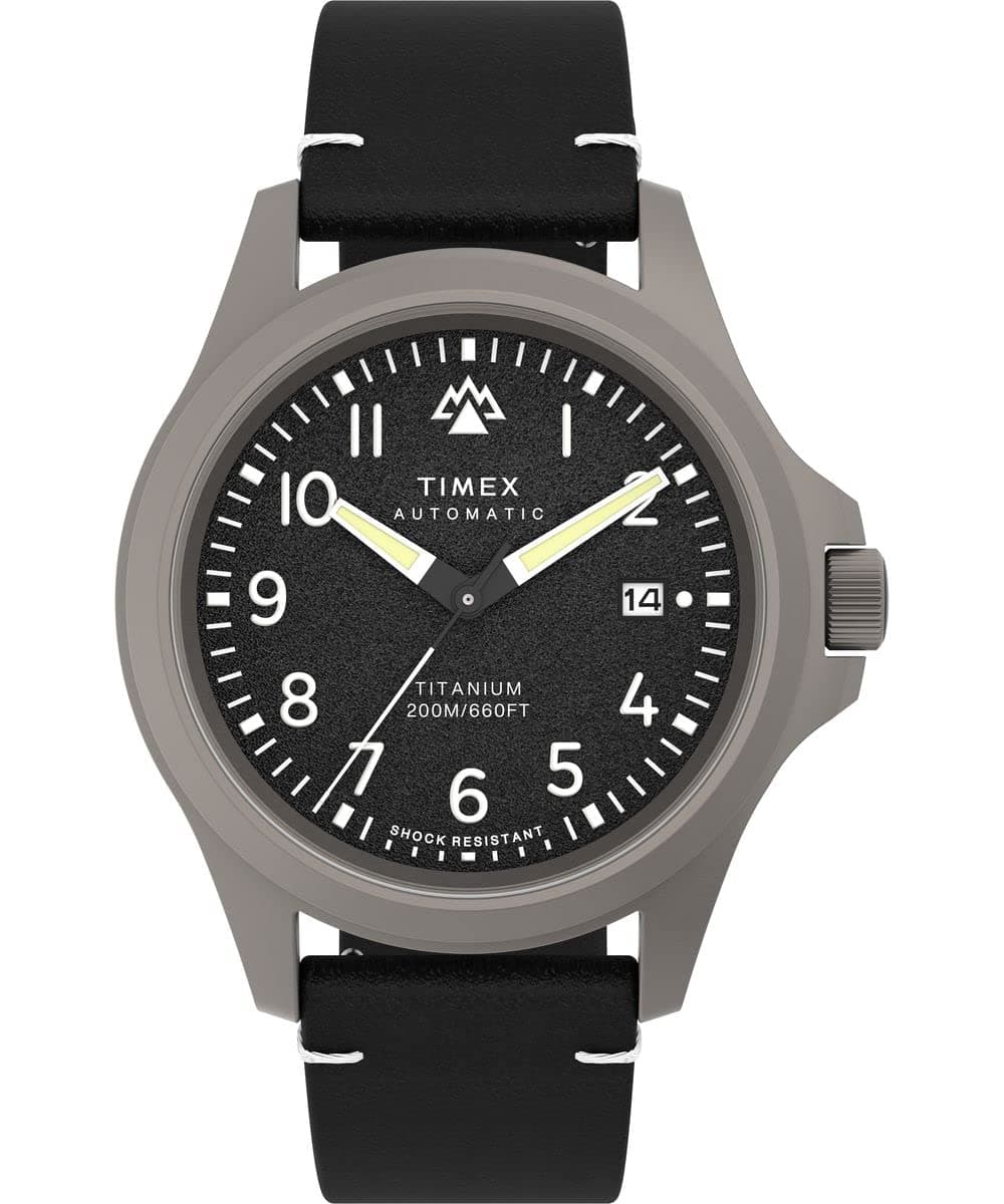 Men's Expedition North Titanium Automatic 41mm Watch - Black Strap and Dial, One Size