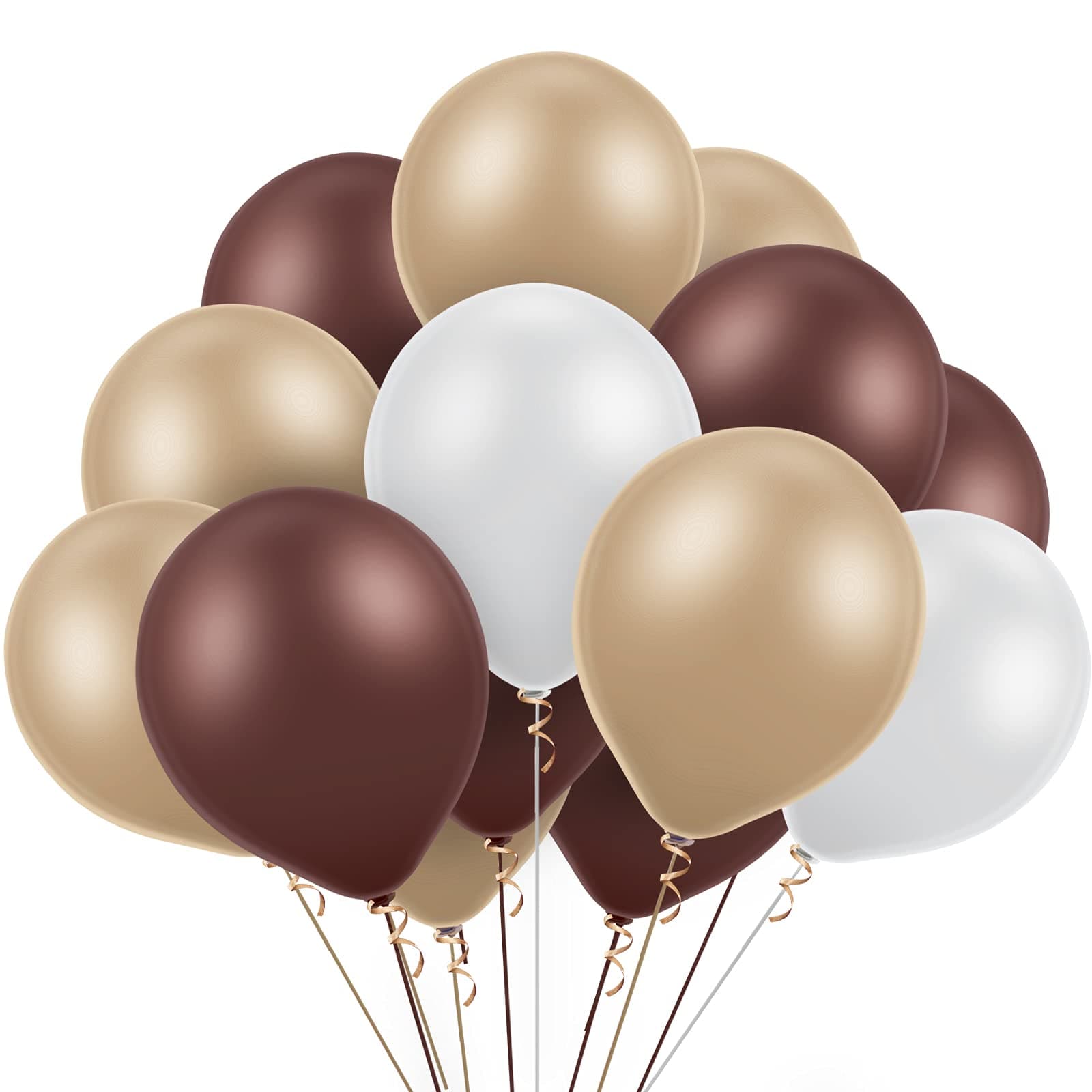 Gejoy 24 Pcs Brown Cream White Balloons Neutral Color Balloons 10 Inch Latex Retro Assorted for Baby Shower Birthday Jungle Safari Wedding Anniversary Waiting to Exhale theme Party Decorations
