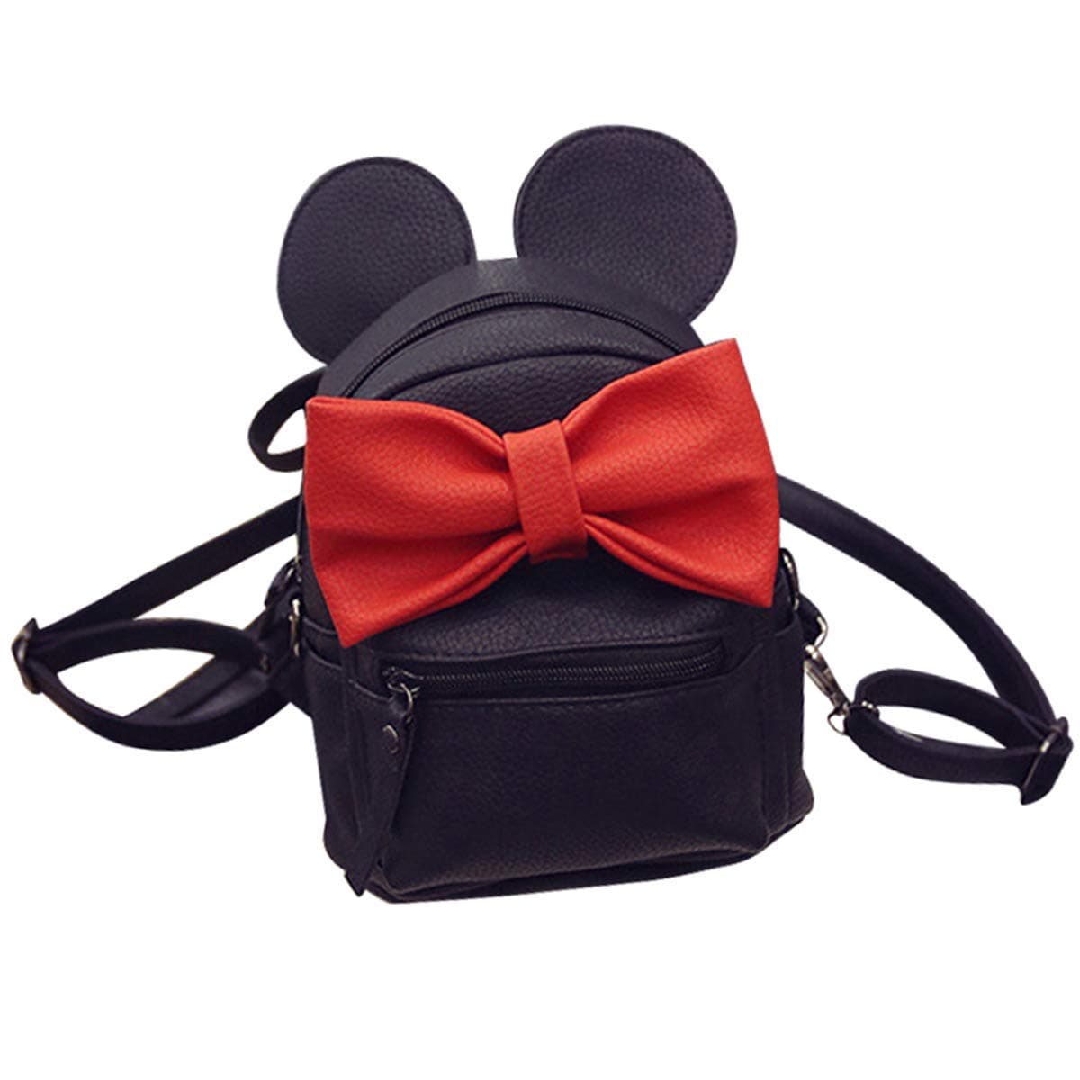 Bizarre Vogue Cute Small College Bag Bow Style Backpack for Girls (Black,BV1217)