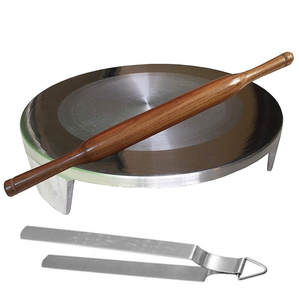 Combo offer Aluminium Circular Board & Rolling Pin with Steel Tong (Chimta), Belan Chakla,Roti Maker,Chapati maker,Circular Board (Chakla),Rolling Pin(Belan),Chakla and Belan Set,Rolling Pin (Silver)