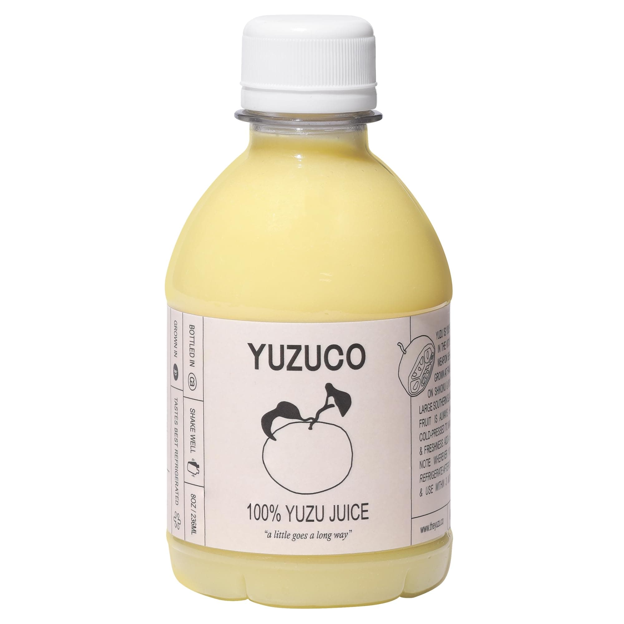 YUZUCO 100% Yuzu Juice - 8oz (236ml) - Premium Japanese Yuzu - Loved by Michelin Star Chefs and Mixologists - Never Heat-Treated for Maximum Flavor and Aroma - Bottled in California