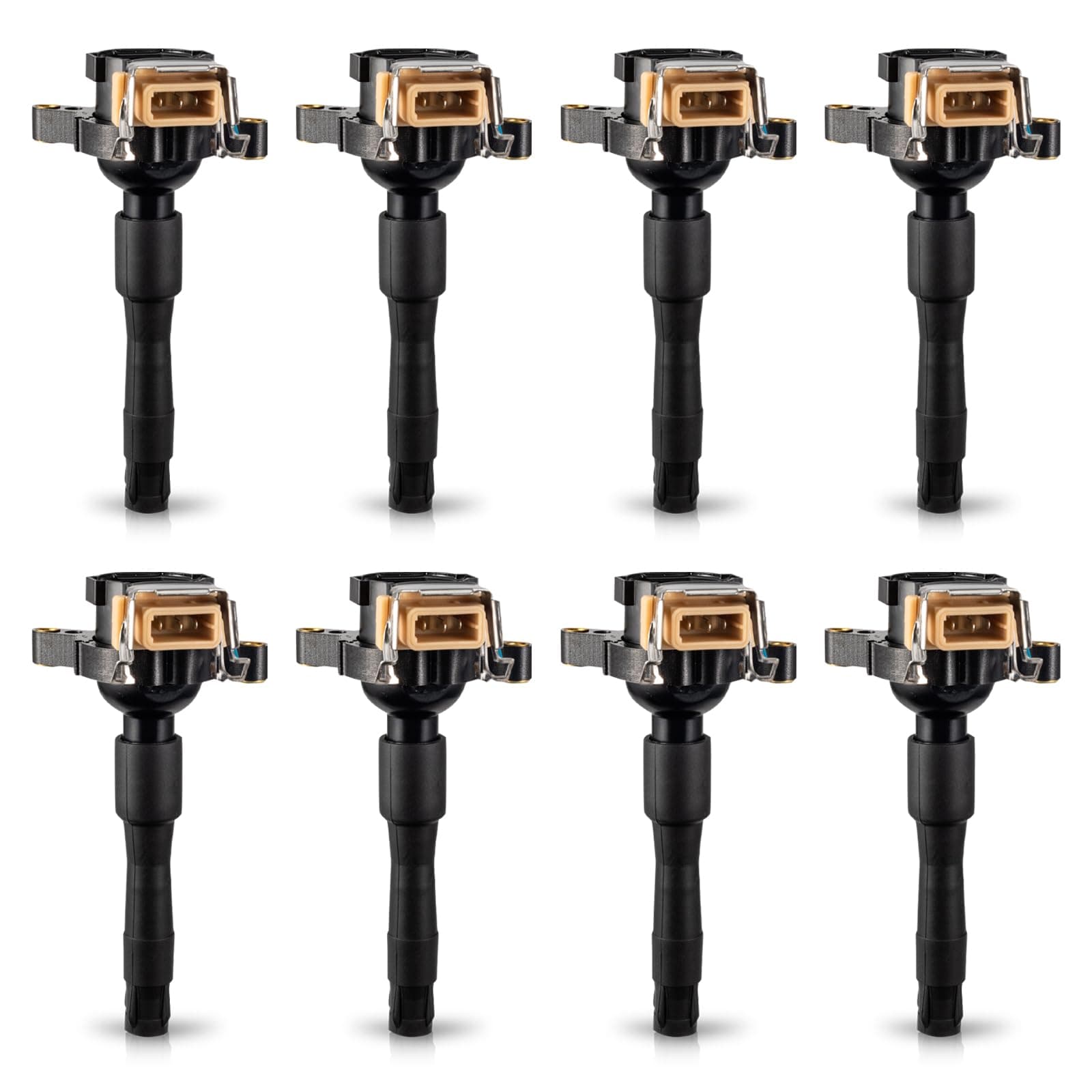 Set of 8 Ignition Coil Pack Compatible with BMW Bentley Land Rover 540i 740i 740iL 840Ci M5 Z8 X5 4.4L 4.6L 5.0L V8 for E36 E46 E31 E38 E39 E53 UF354 UF300 E721 E720 E383 IC417
