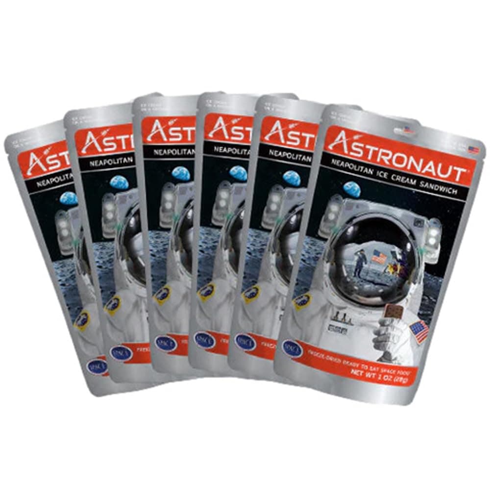 Astronaut Food Freeze-Dried Ready to Eat Space Food Neapolitan Ice Cream Sandwich - 6 Packets