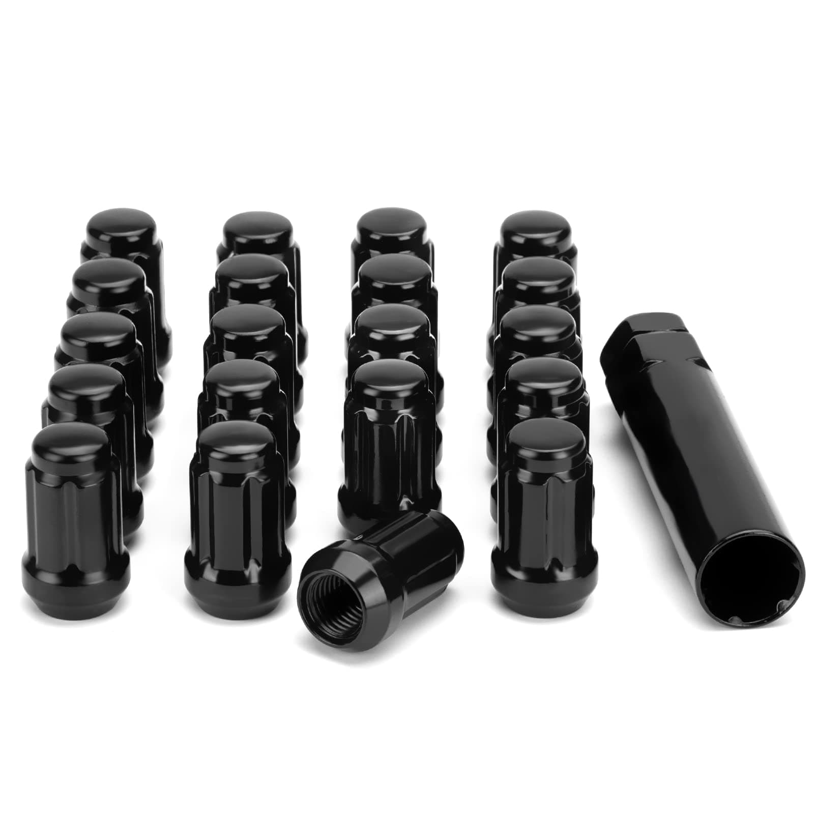 M12x1.5 Lug Nuts 20pcs – Replacement for Honda Accord/Civic/CR-V, Ford Fusion/Focus/Escape, Toyota RAV4/Camry Aftermarket Wheels, Closed-End One-Piece Design with 19mm Hex Socket Key Tool