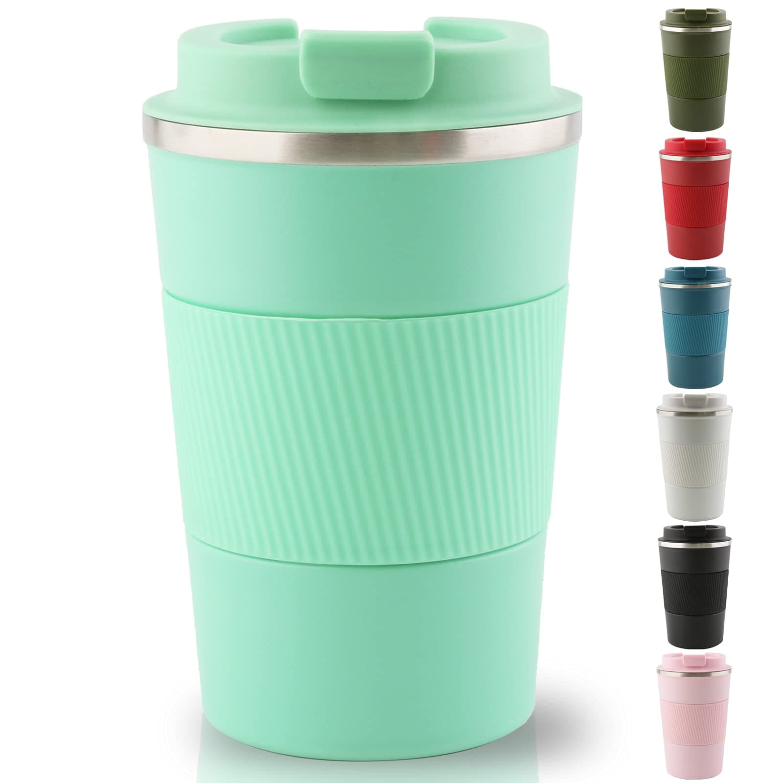 Sangyn Travel Mug 18oz/510ml Insulated Coffee Cup Double Walled Vacuum Insulation Stainless Steel Tumbler for Hot & Cold Water Coffee and Tea(Fruit Green)