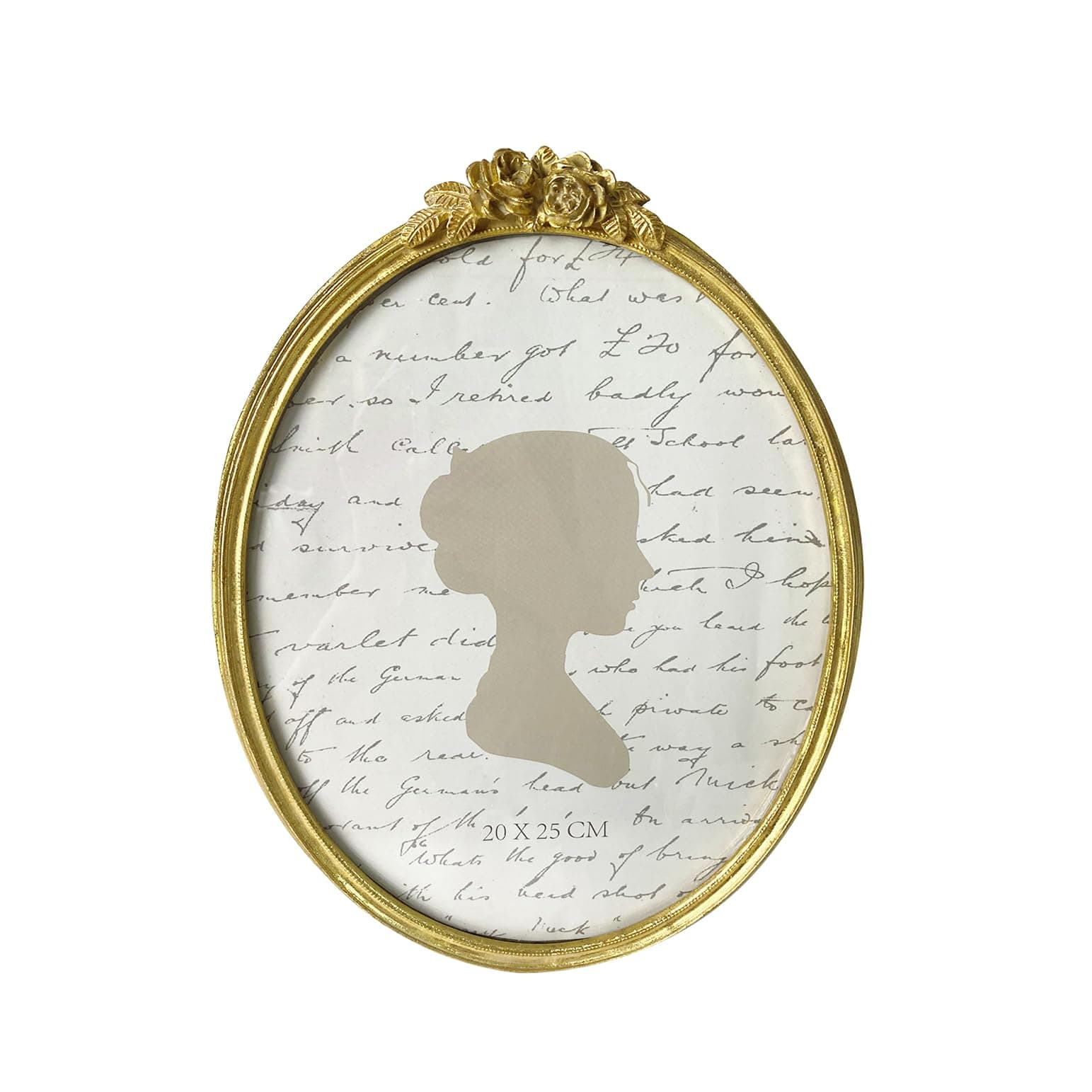 Sunlit Vintage Picture Frame 8x10 Inch, Oval Antique Photo Frames with Glass Front, Luxury Photo Display, Tabletop Wall Hanging, Gift Ideas, Golden Rose