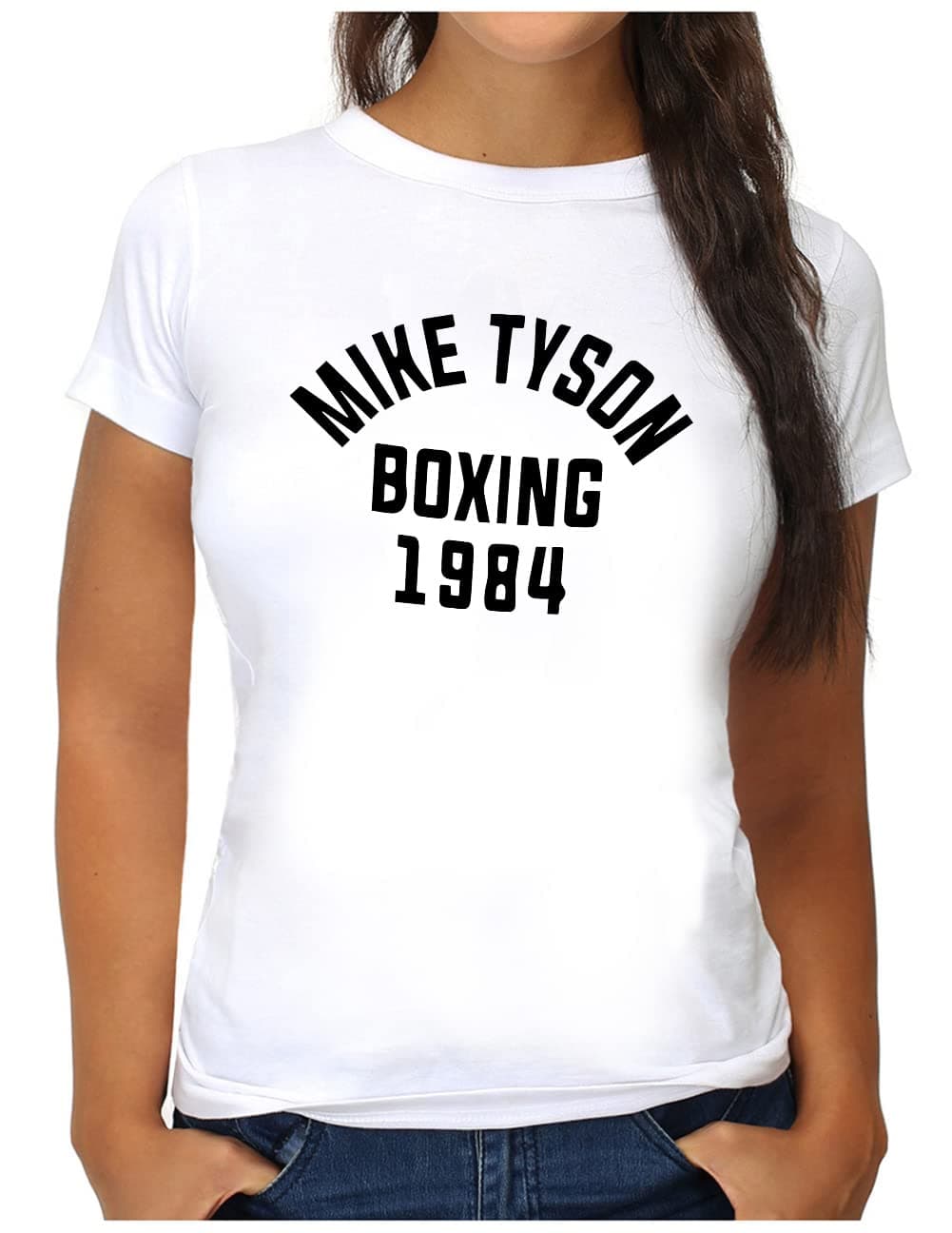 OM3Mike Tyson 1984 Women's T-Shirt Boxing Heavyweight Gym KO Fight Legend Boxer S - XXL