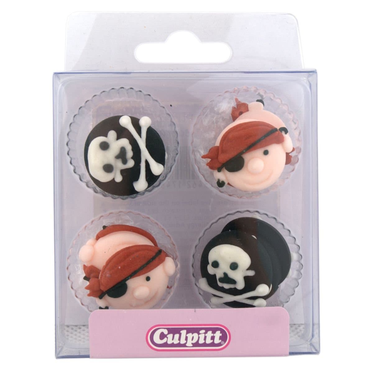 12 PIRATE SKULL & CROSSBONES Sugar Cake Decorations (Pipings){Cupcake Toppers}