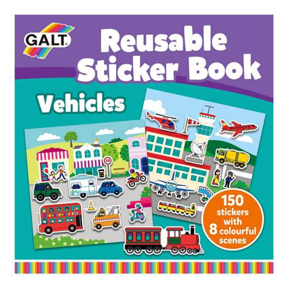 Galt Toys, Reusable Sticker Book - Vehicles, Sticker Books, Ages 3 Years Plus