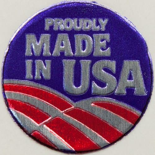 50 3/4" Round 'Proudly Made in USA' Foil Stamped Labels Seals Stickers