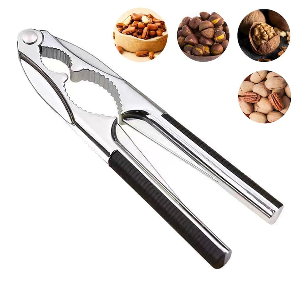 Nutcrackers, Stainless Steel Heavy Duty Nut Crackers Walnut Plier Opener Tool for Nuts/Shell/Seafood/Walnut/Hazelnut/Almonds/Pecan, with Non-Slip Handle