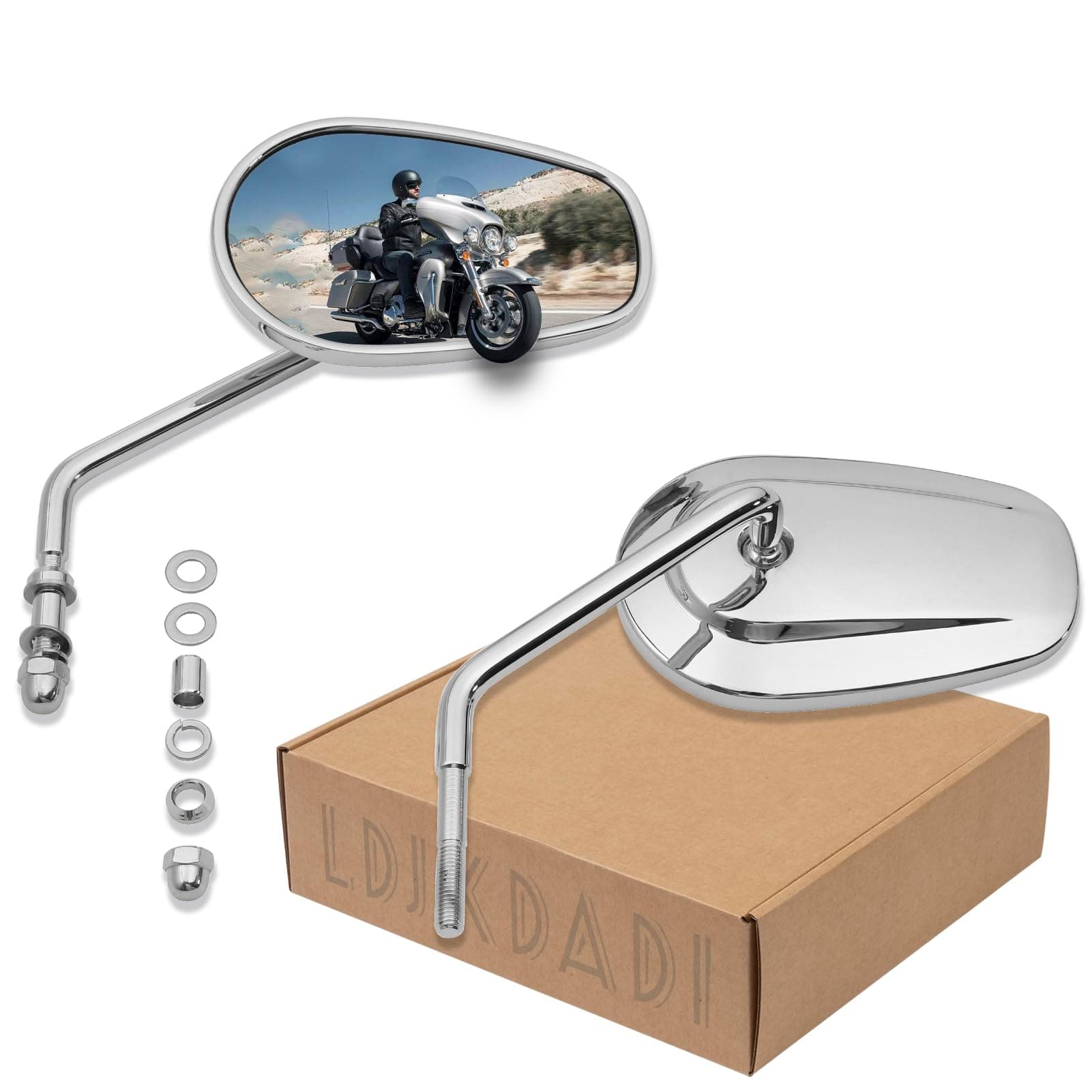 Chrome Sportster Mirrors for Road King Street Electra Glide Dyna Softail Road Glide Motorcycle Rearview 1982-2023