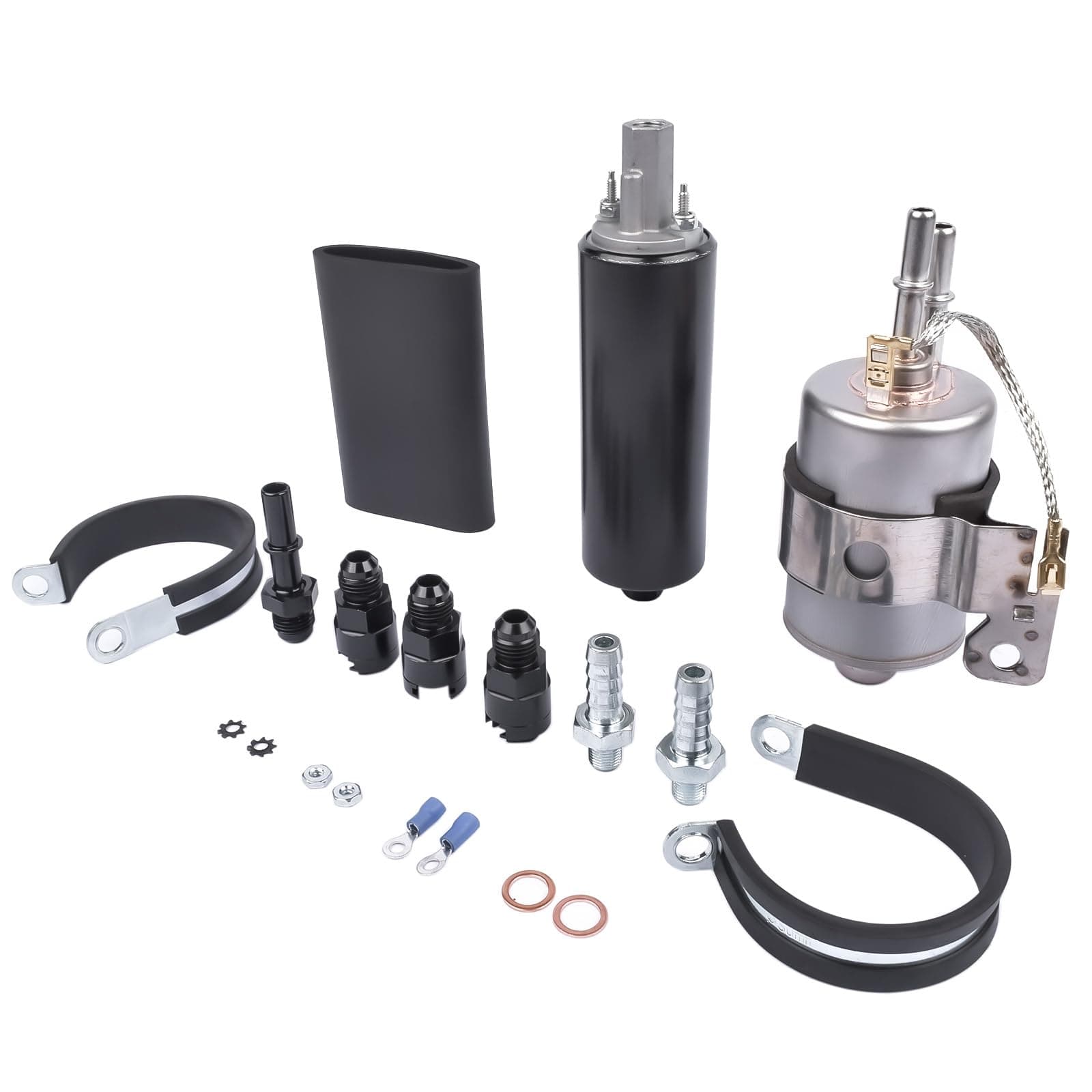 NiyakoInline Fuel Pump with 58 PSI Fuel Filter Regulator, 255LPH High Pressure Universal External Pump Replacement# GSL392 ‎GSL392-400-939 400-939 61633737 Fit 1999-2014 Chevy V8