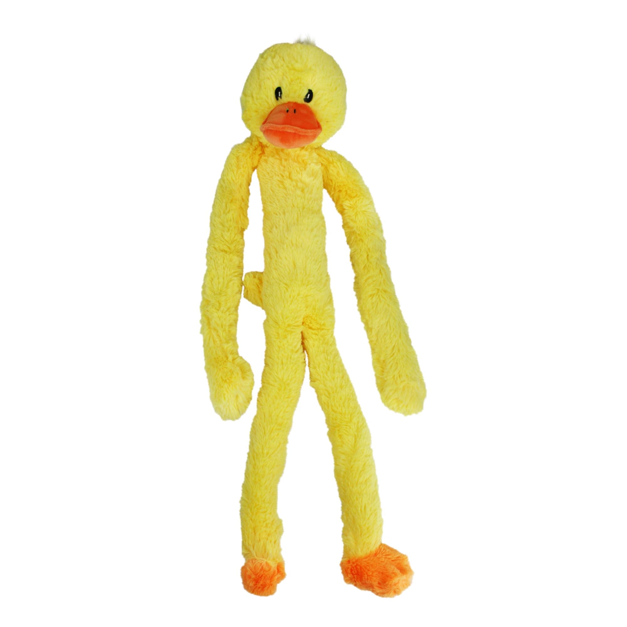Multipet Swingin' Slevin Duck Dog Plush Toy - Squeaky Dog Toy for All Dogs - Extra Soft Plush - Stuffed Animal for Cuddling & Playing - Cute Dog Pet Toy (27”, Yellow, 5 Squeakers)