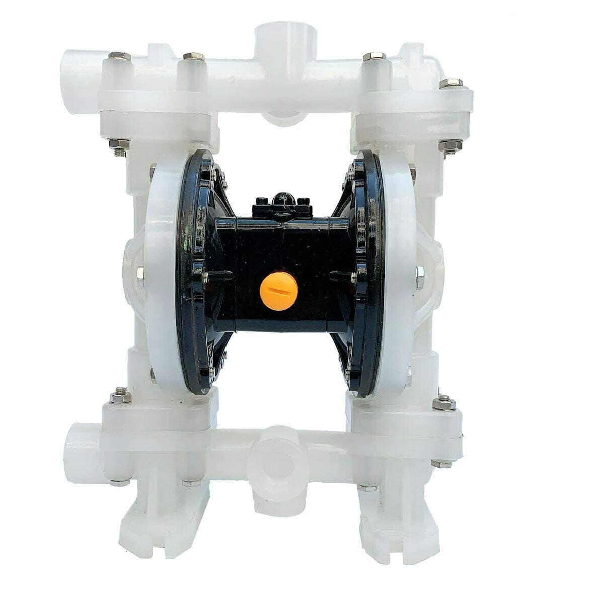 Air-Operated Diaphragm Pump Double Diaphragm Transfer Pump 1" Inlet/Outlet Engineering Plastics Diaphragm Pump for Strong Acid and Alkali, Corrosive Fluid 22GPM