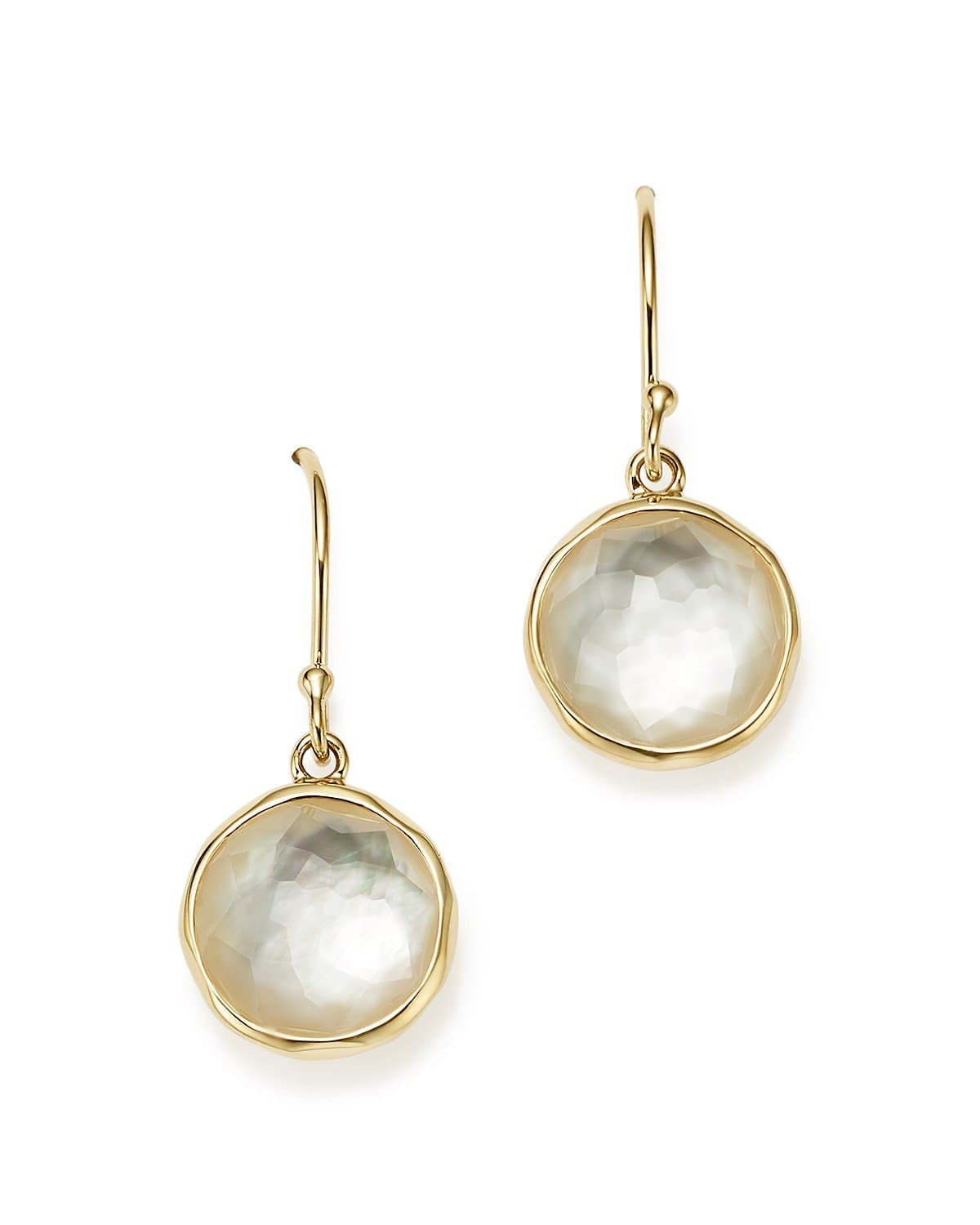 Ippolita LOLLIPOP Mini Earrings in 18K Gold and Mother of Pearl STYLE# GE209DFMOP