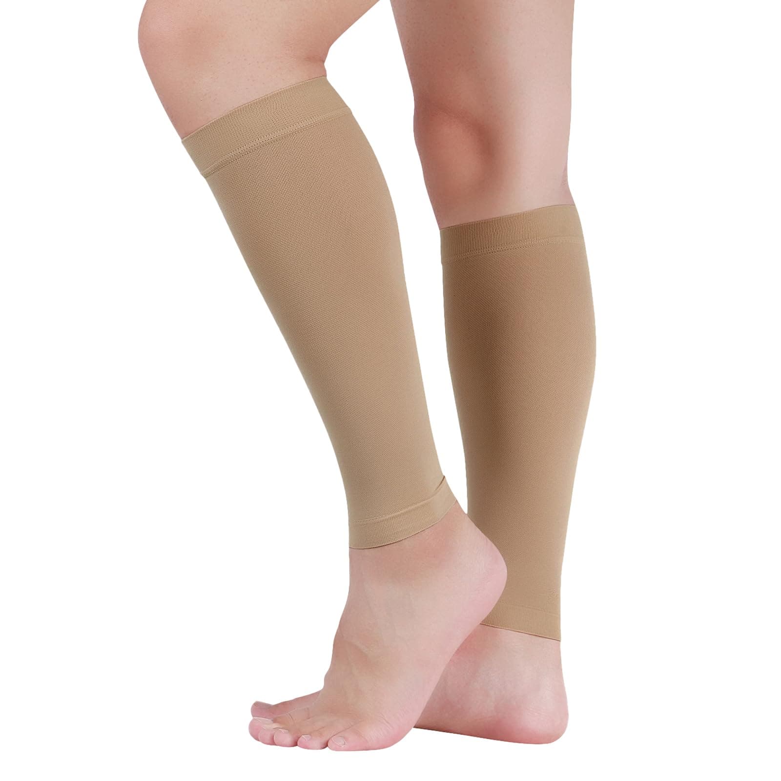 Lin Performance Medical Calf Compression Sleeve for Women and Men Lightweight Footless Socks for Nurses, Pregnant, Travel and Flight, Varicose Veins, Post Surgery Recovery, Edema