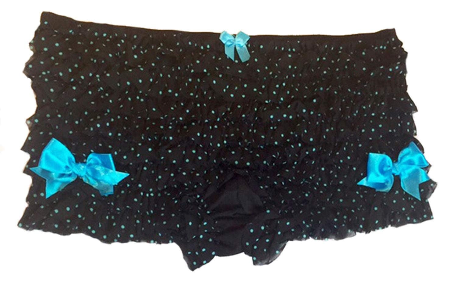Sexy & Flirty Ruffle Can Can Frilly Retro Soft Mesh Dotted and Heart Knickers (Small to Extra Large Size)