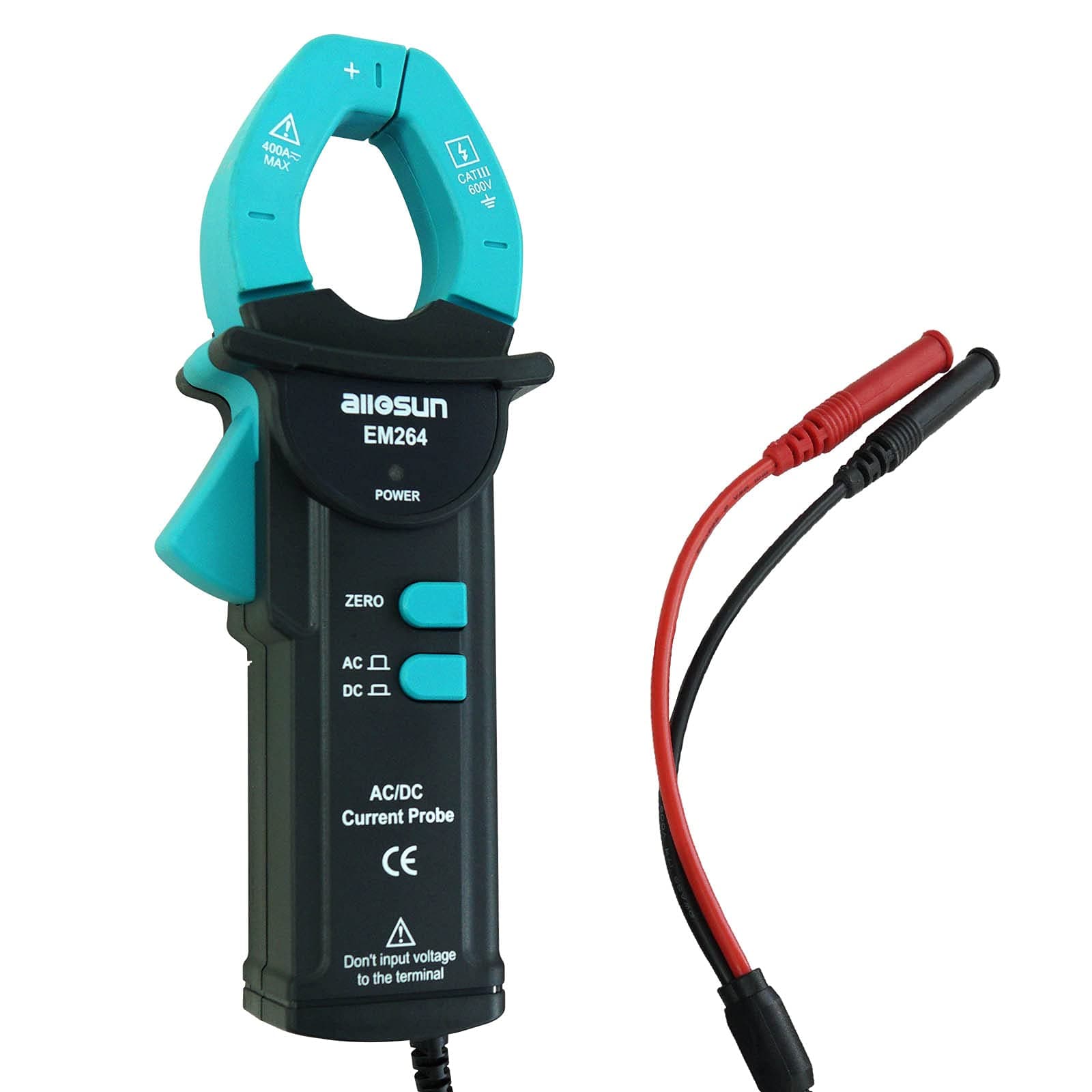 allsun Clamp Meter Amp Meter for Multimeter Oscilloscope 400A AC/DC Current CAT III 600 V with Test Leads