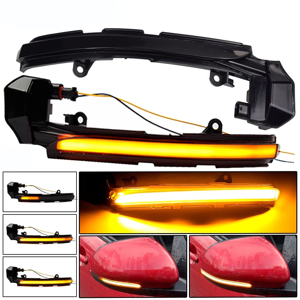 Hacreyatu LED Dynamic Turn Signal Blinker Sequential Side Mirror Indicator Light For Jaguar XE XF XJ F-TYPE XK XKR I-PACE X250 X260